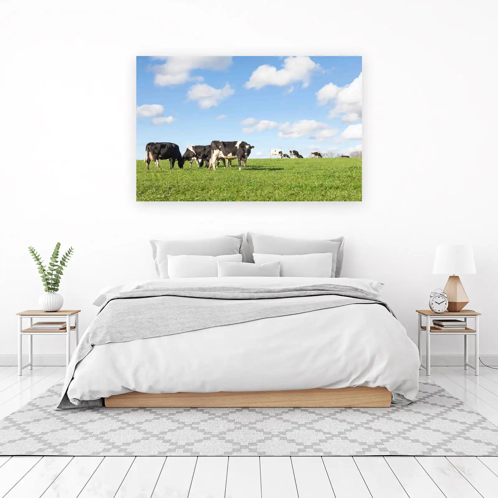 Peaceful Pasture Cows Landscape Wall Art