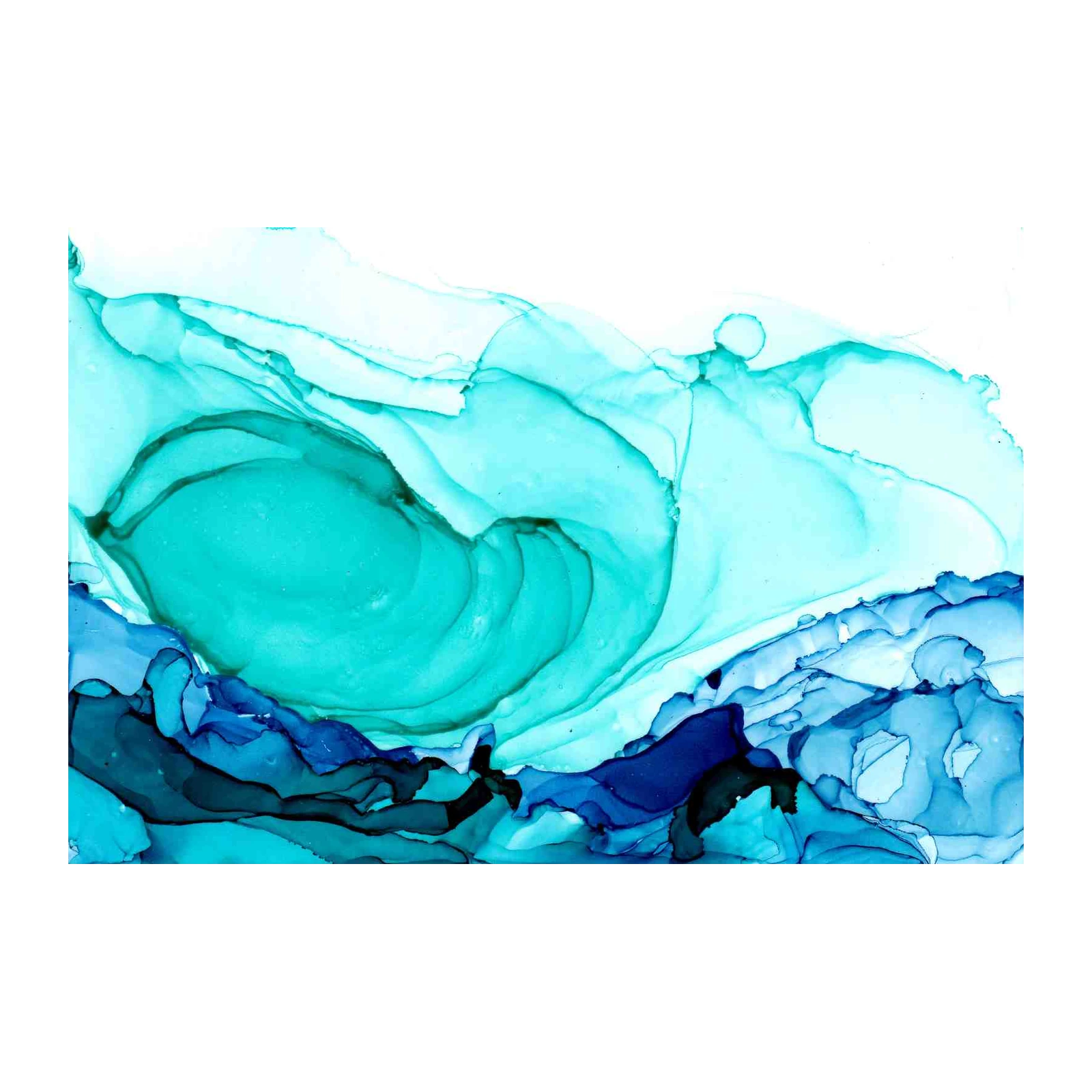 Ocean Swirl Turquoise & Blue Abstract Wall Art