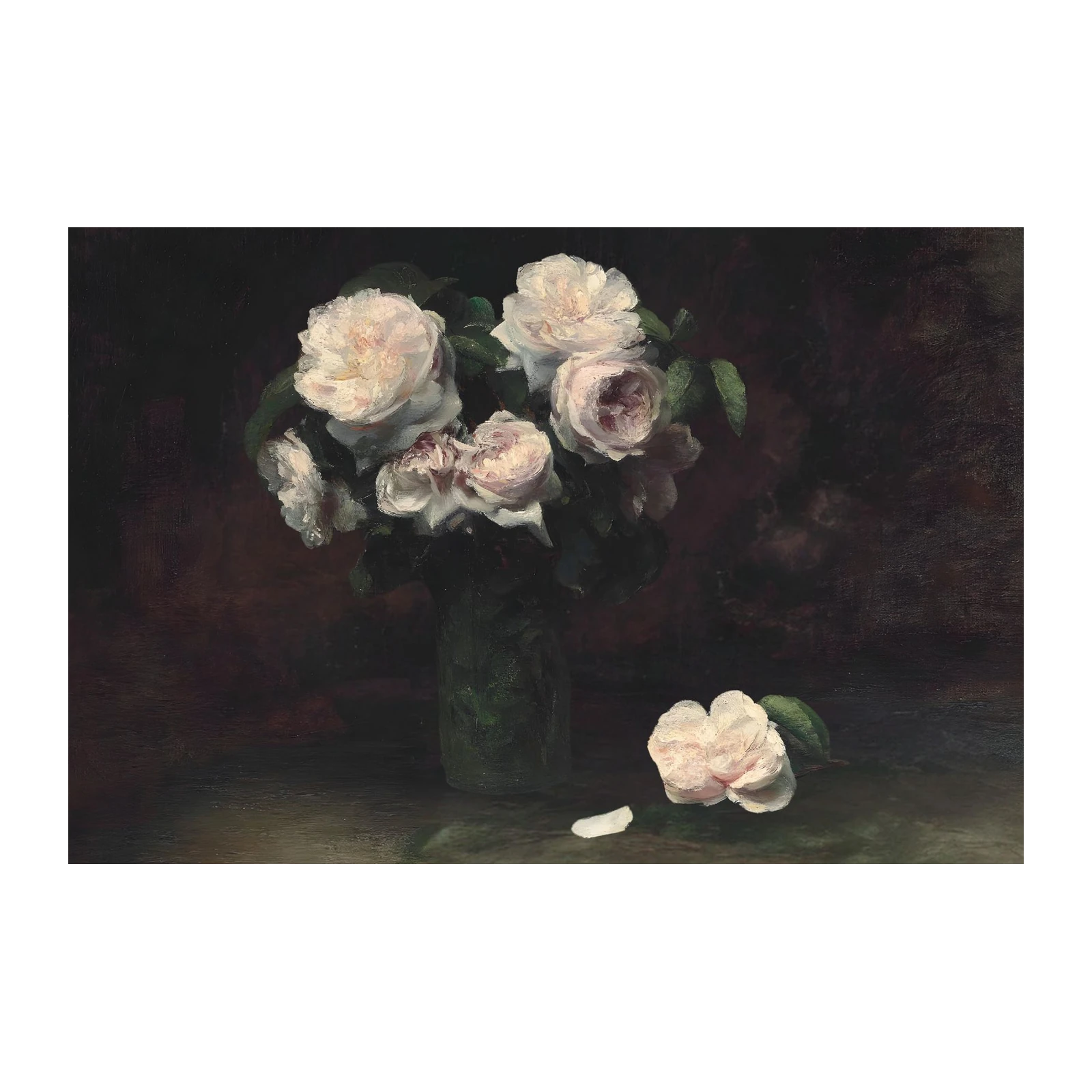 Elegant White Roses Still Life Wall Art