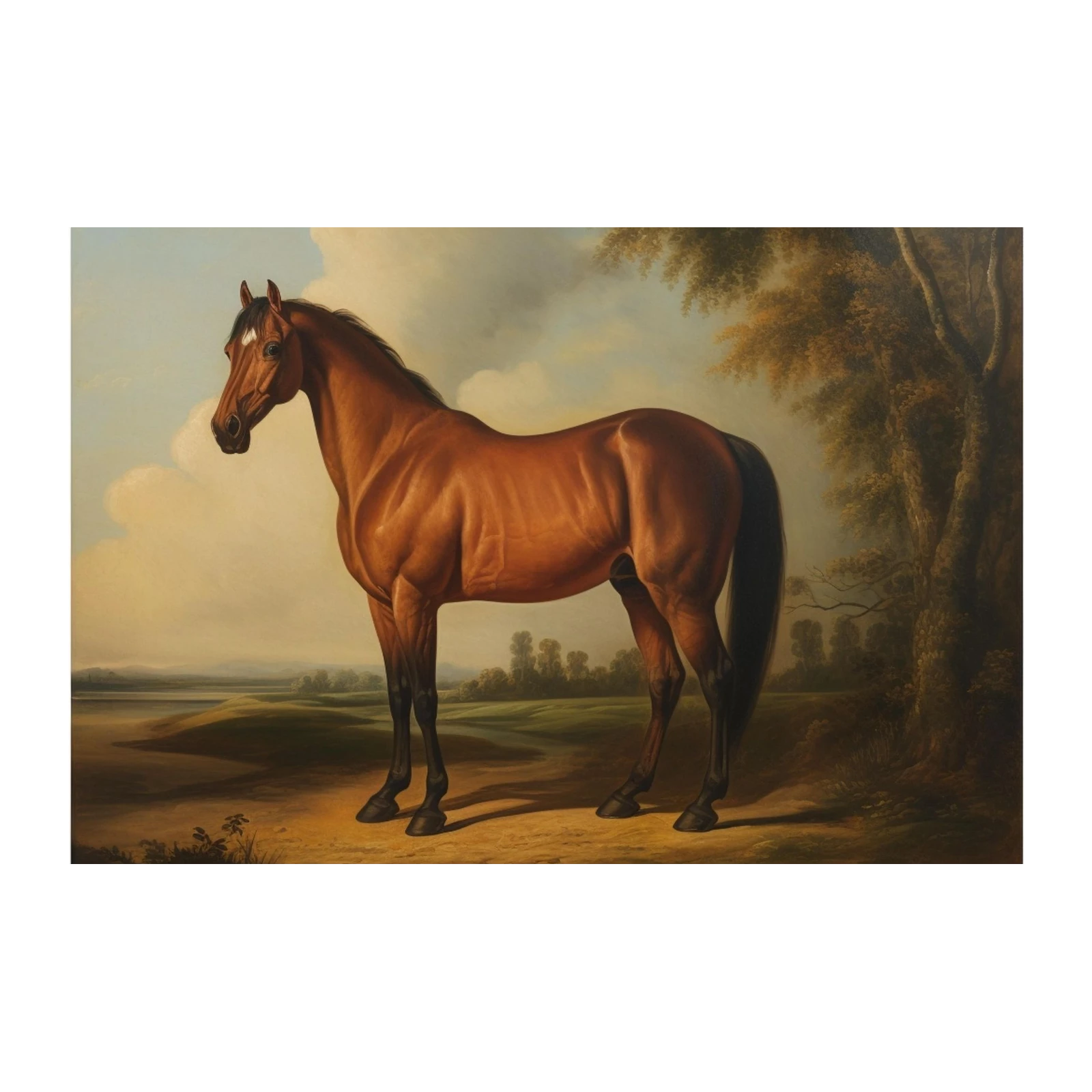 Majestic Chestnut Horse Portrait Wall Art
