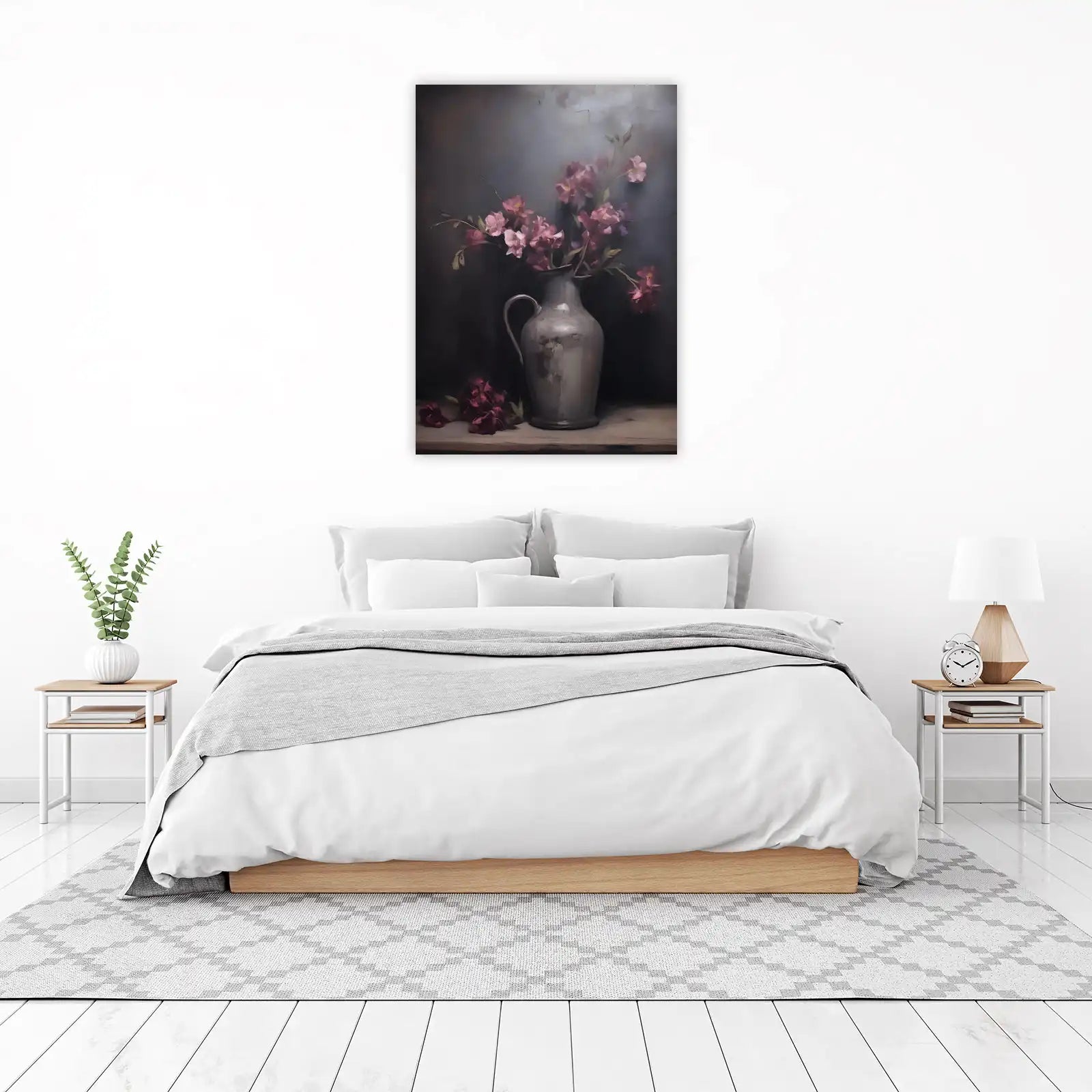 Elegant Pink Floral Still Life Wall Art