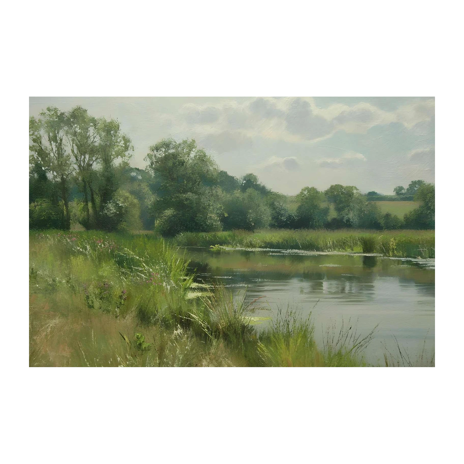 Tranquil River Landscape Wall Art