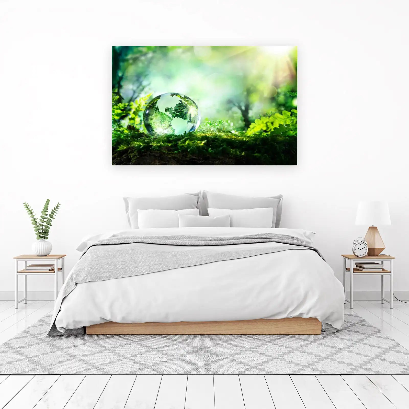Lush Earth Globe Nature Scene Wall Art