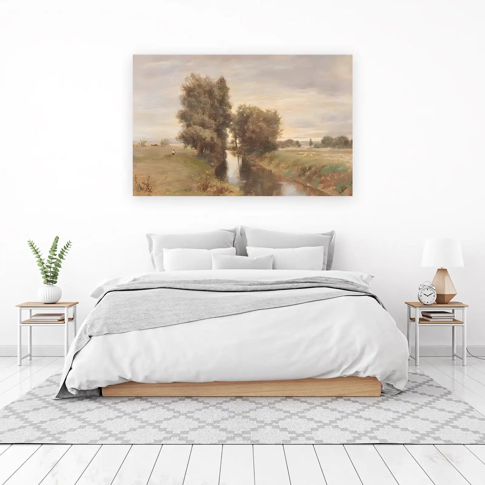 Tranquil Countryside River Landscape Wall Art
