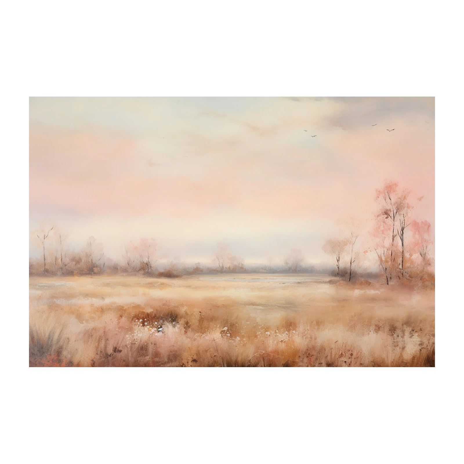 Serene Meadow Sunrise Landscape Wall Art