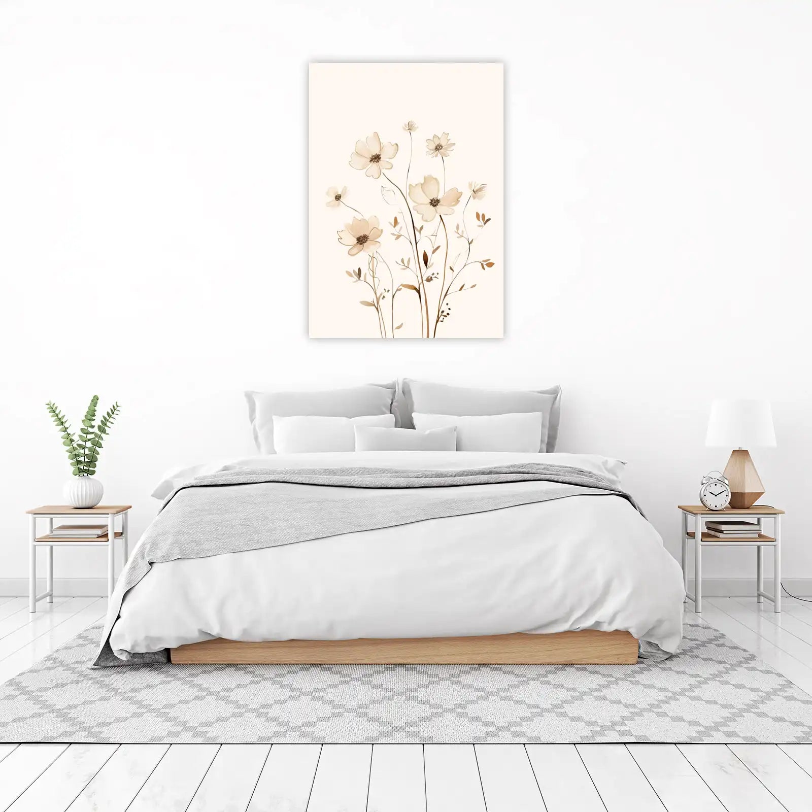 Boho Floral Watercolour Meadow Wall Art