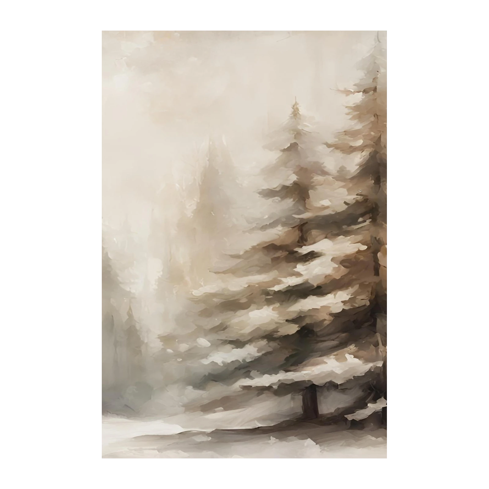 Misty Pine Forest Landscape Wall Art