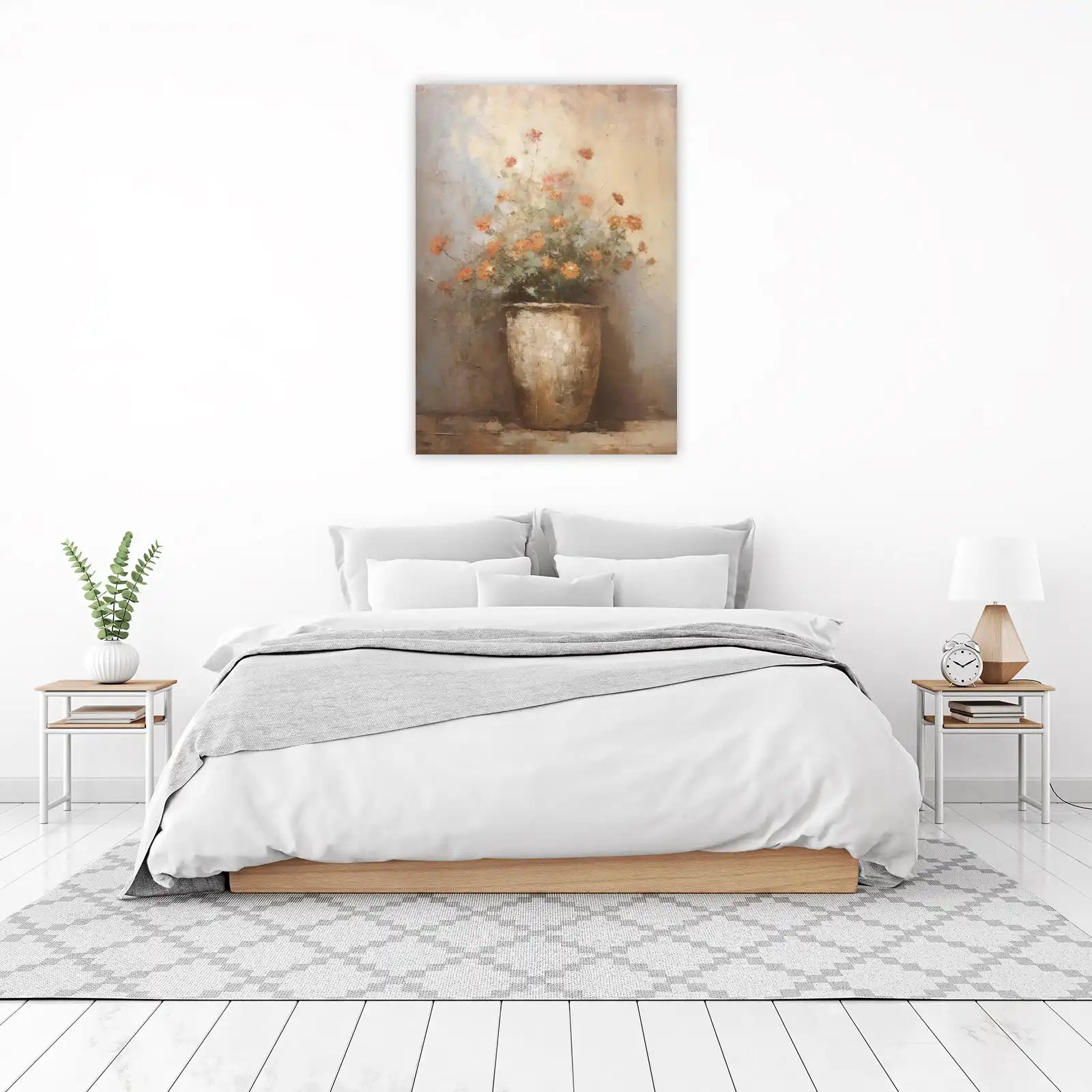 Rustic Orange Floral Bloom Wall Art