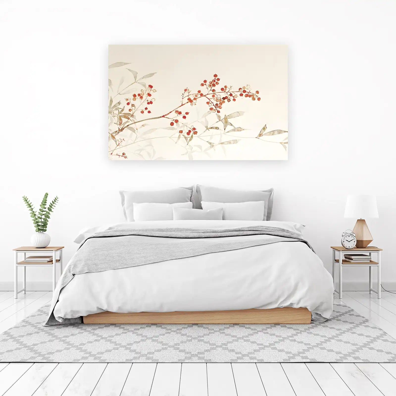 Ethereal Red Berry Branches Wall Art