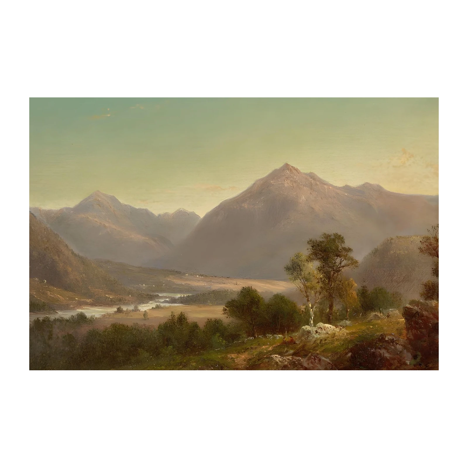 Majestic Mountain Valley Landscape Wall Art