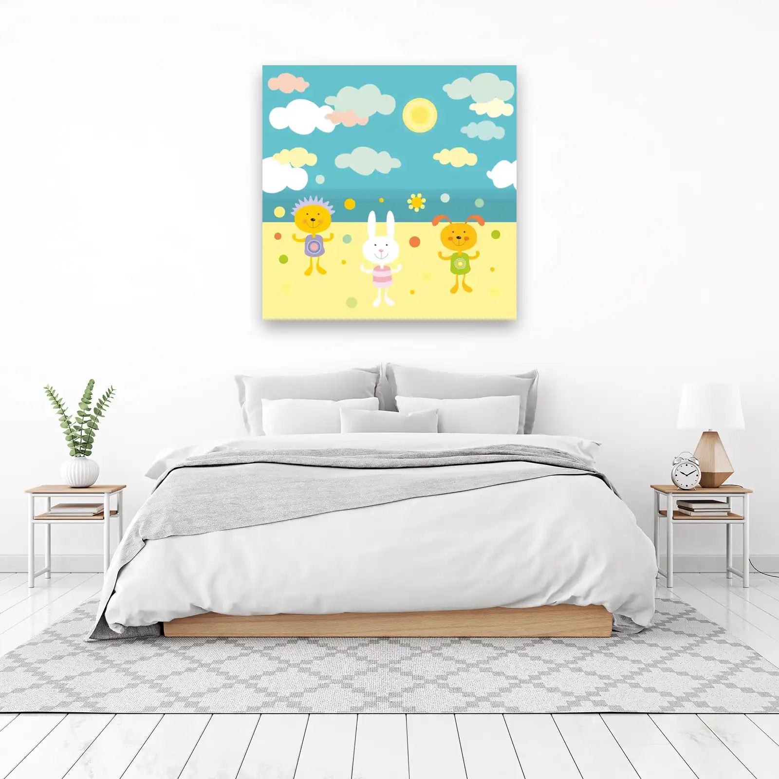 Cute Animal Friends Sunny Day Wall Art