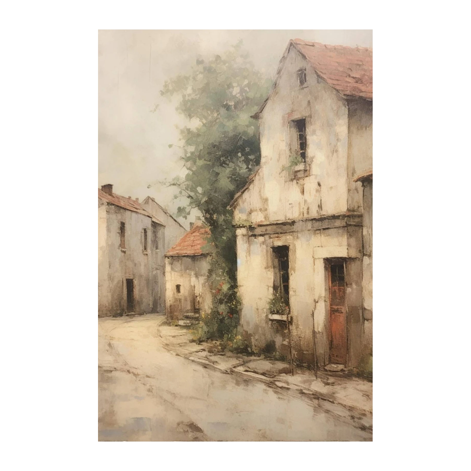 European Village Charm Landscape Wall Art