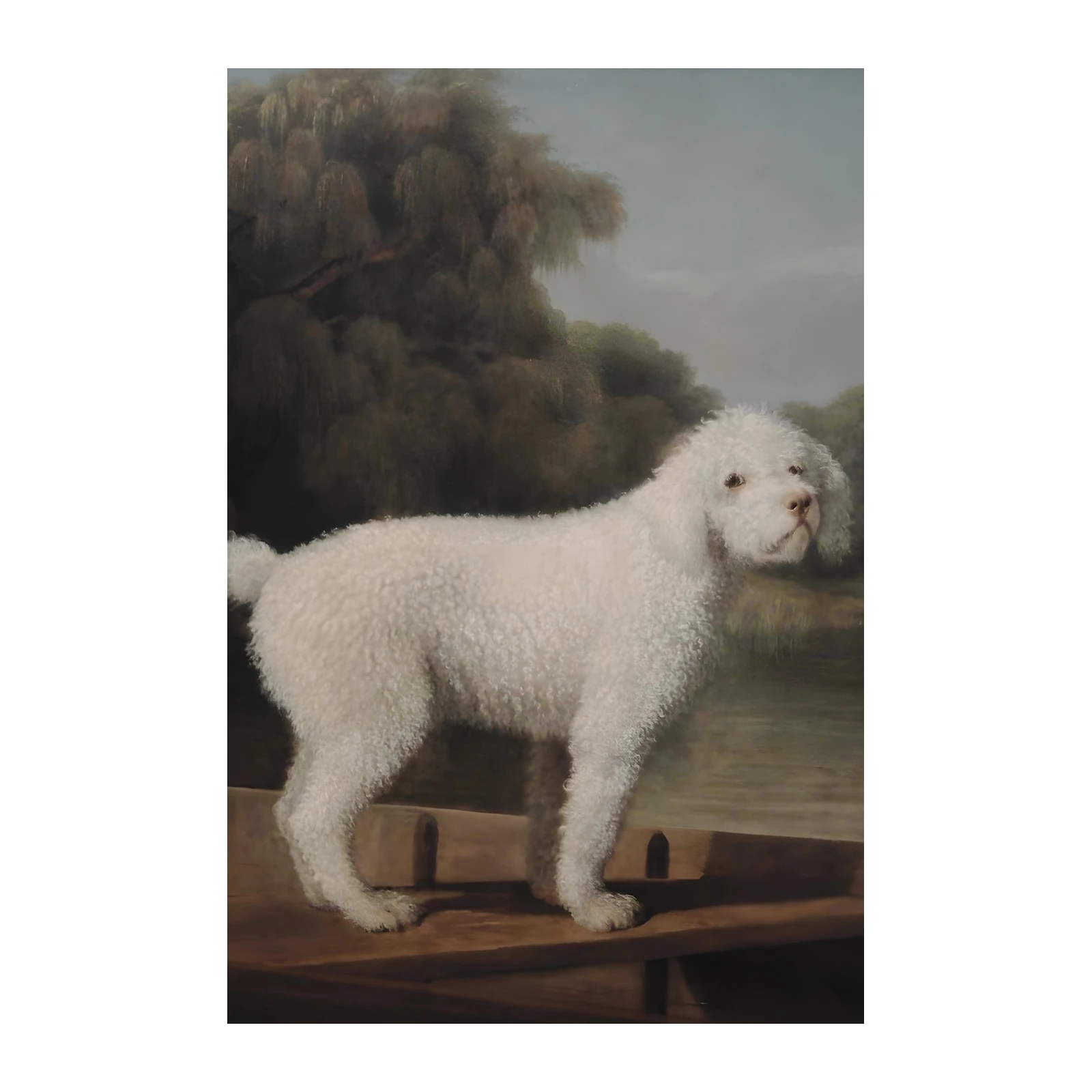 Elegant White Dog Portrait Wall Art