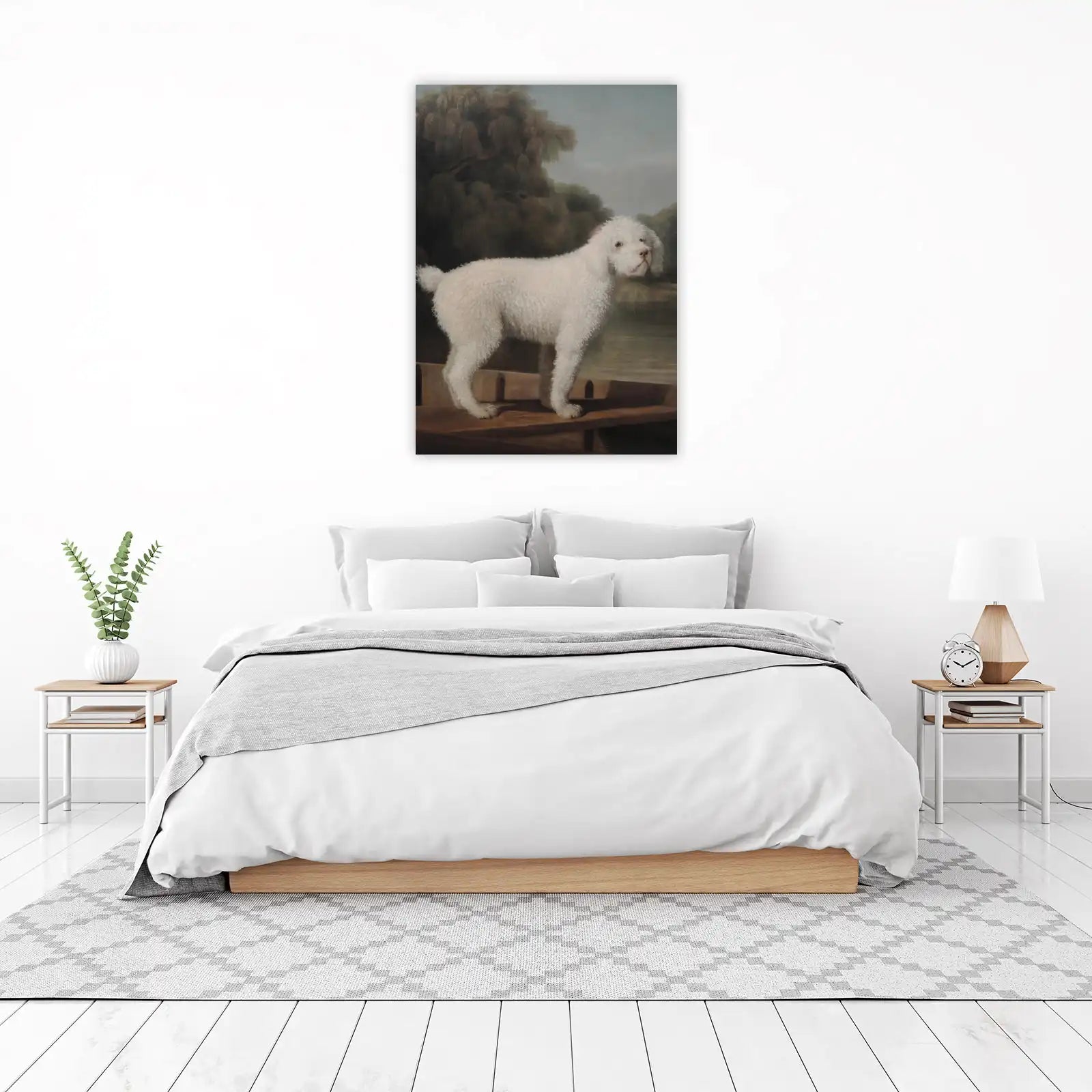 Elegant White Dog Portrait Wall Art