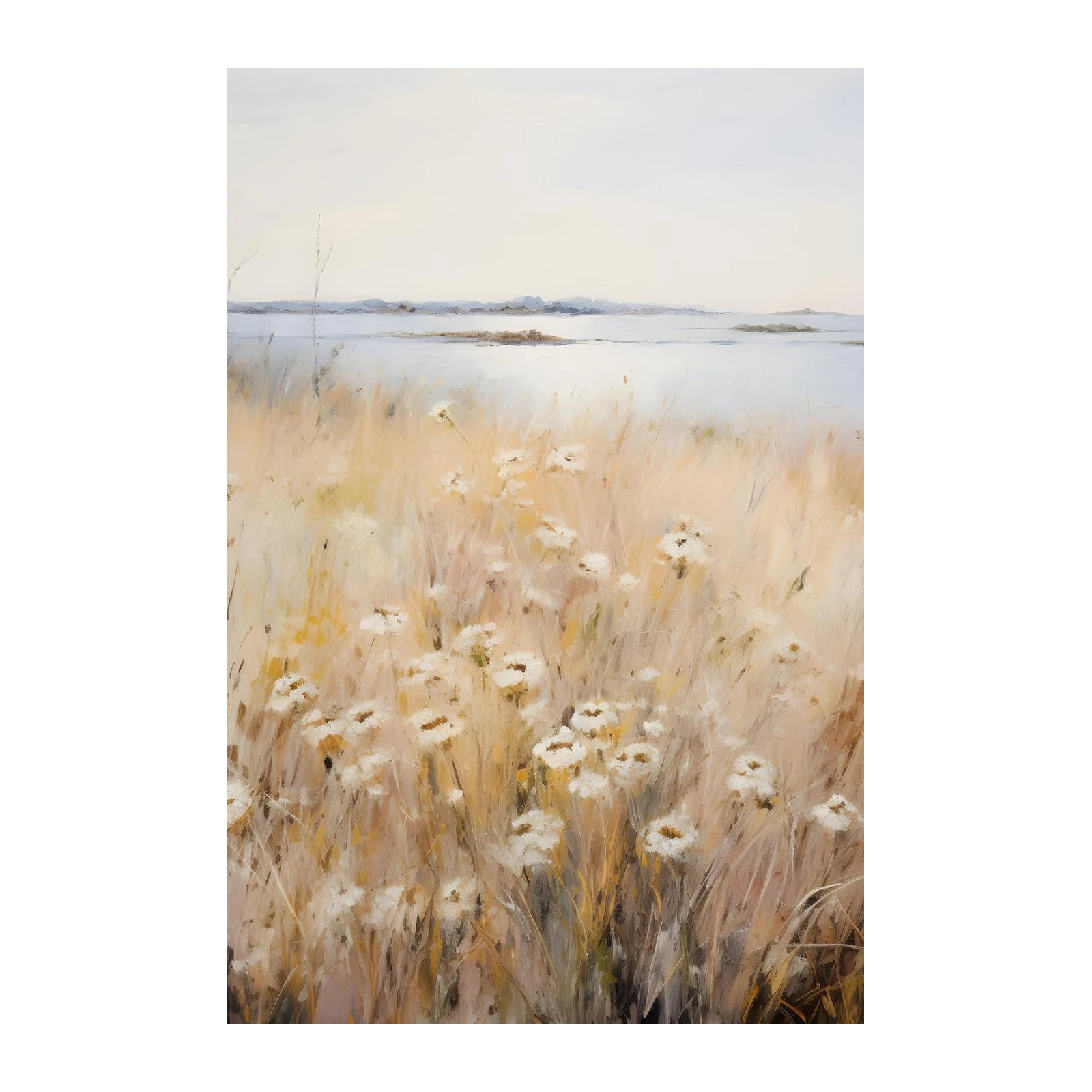 Serene Meadow Floral Landscape Wall Art