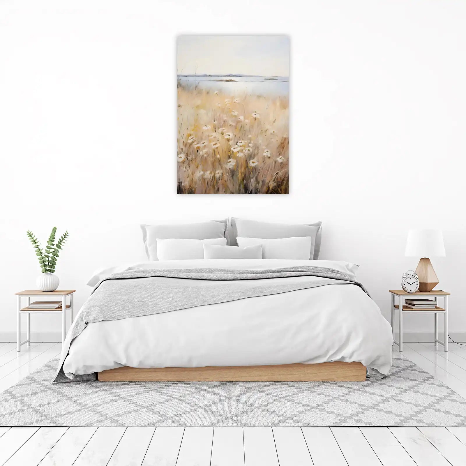 Serene Meadow Floral Landscape Wall Art