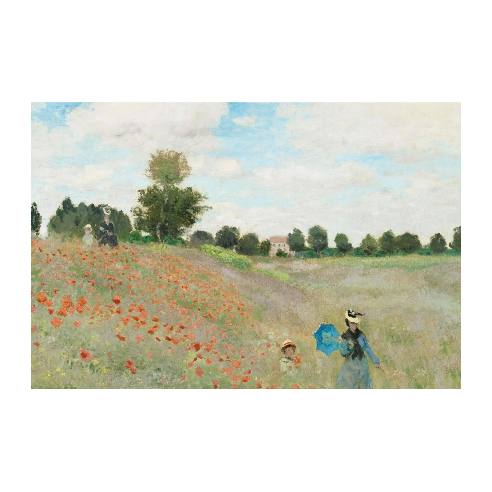 Impressionist Poppy Field Landscape Wall Art
