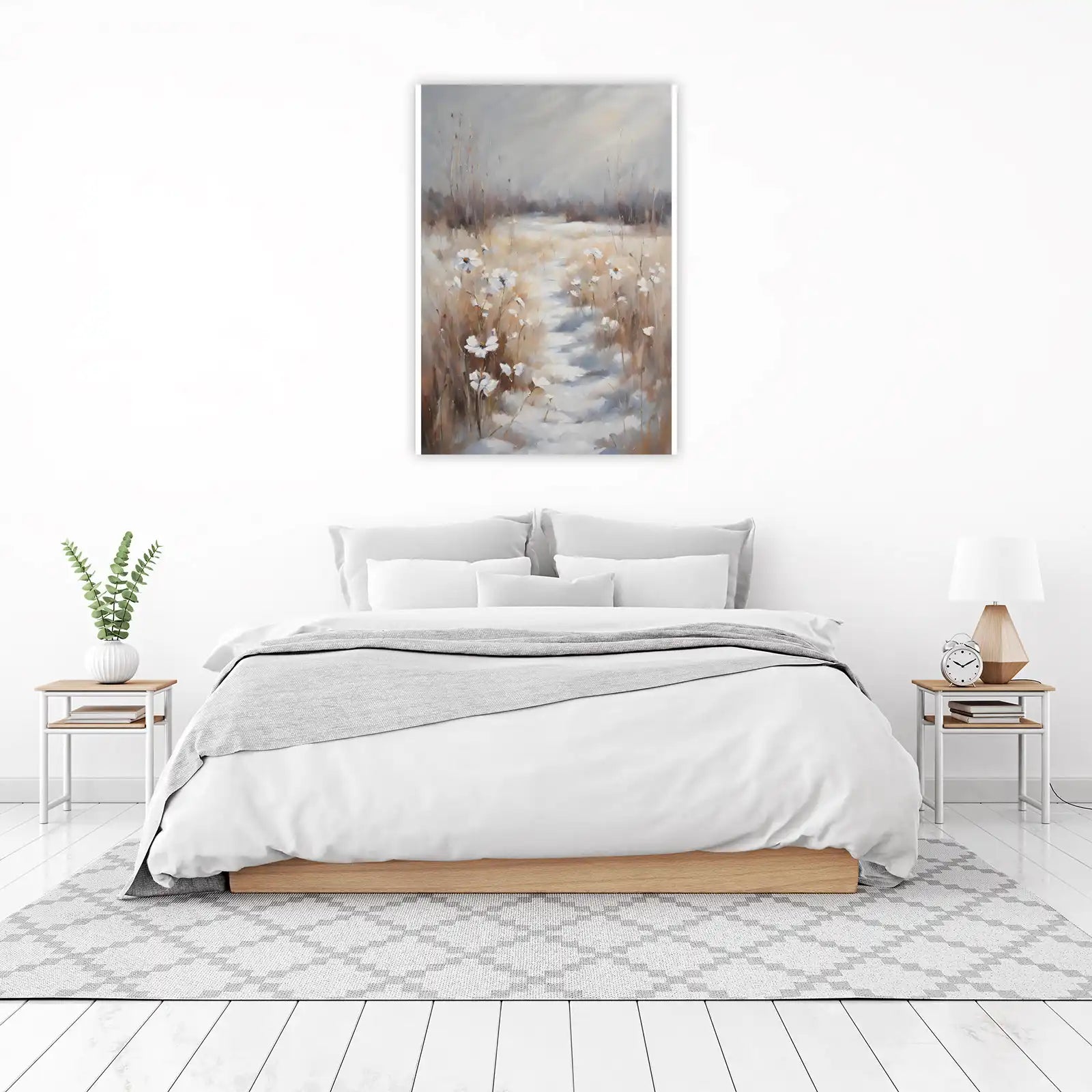 Serene Winter Meadow Path Wall Art