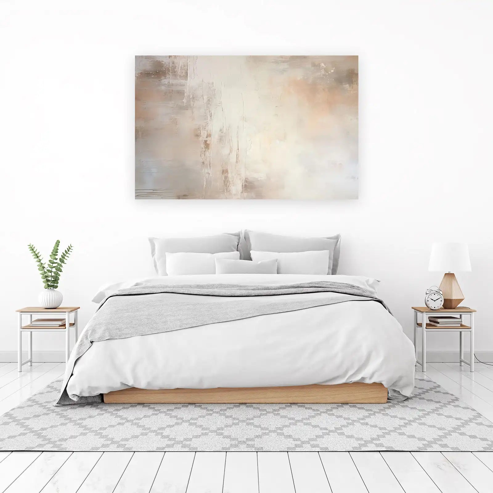 Serene Beige Abstract Textured Wall Art