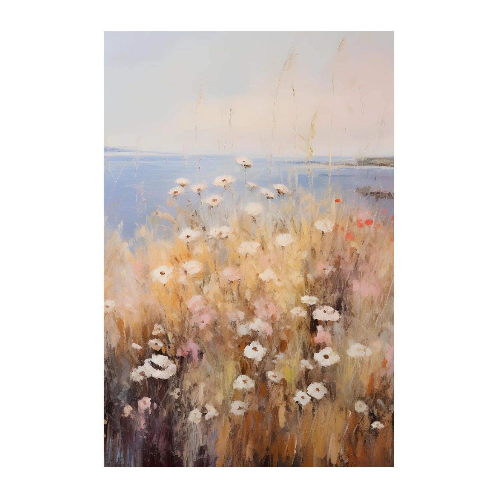 Coastal Meadow Blooms Abstract Wall Art