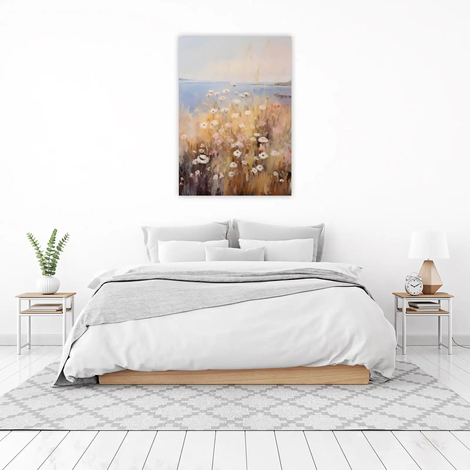 Coastal Meadow Blooms Abstract Wall Art