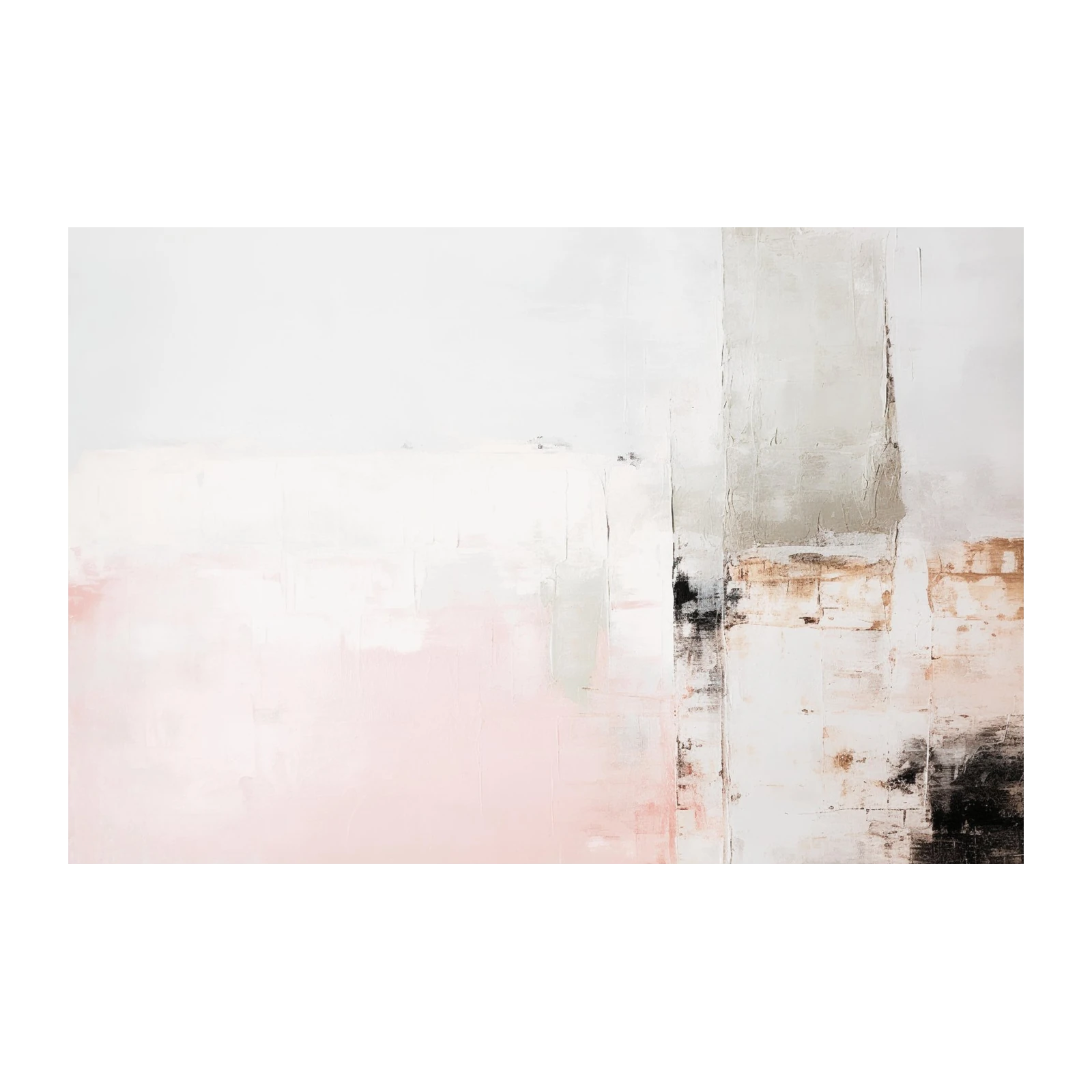 Abstract Blush & Beige Textured Wall Art