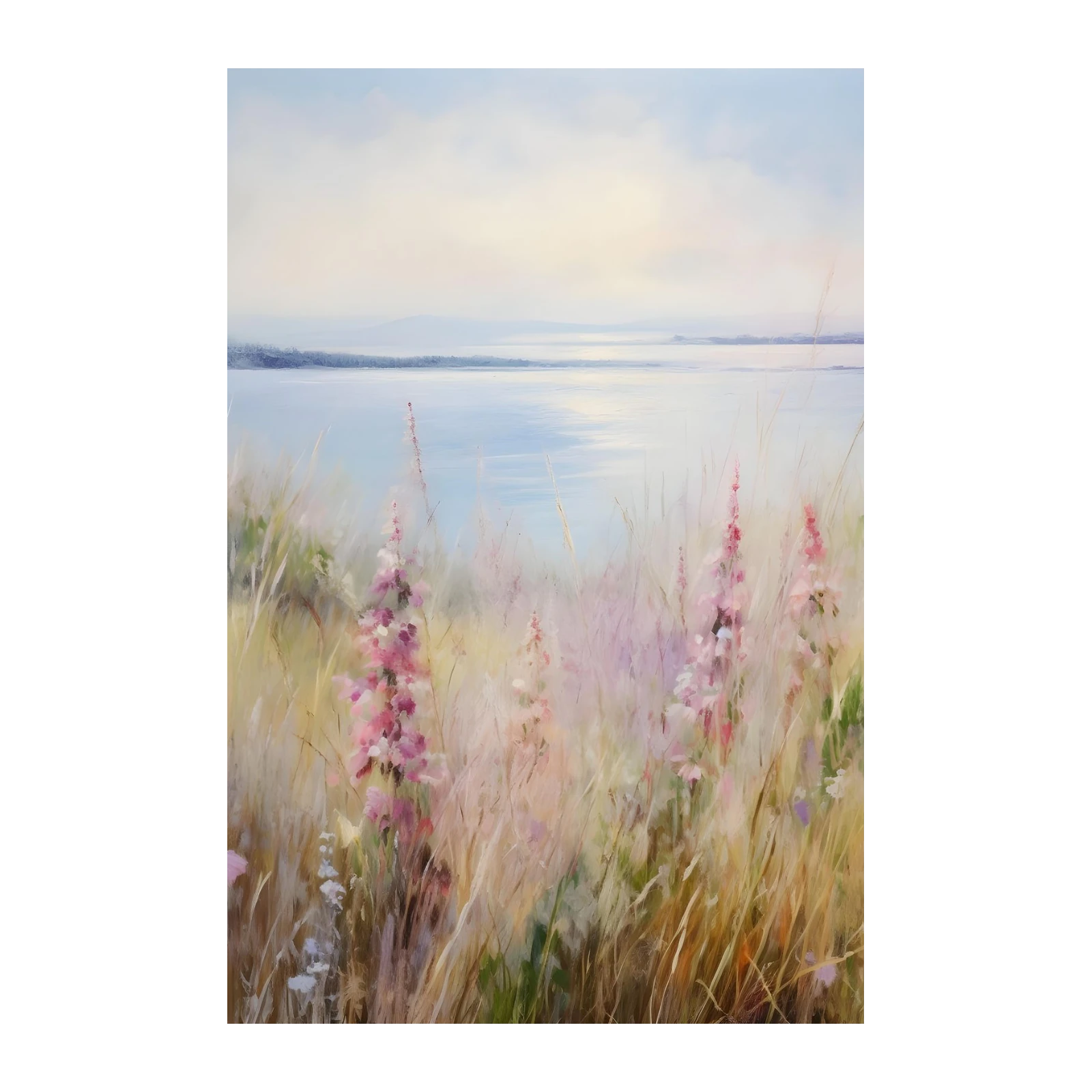 Serene Meadow & Lake Wall Art