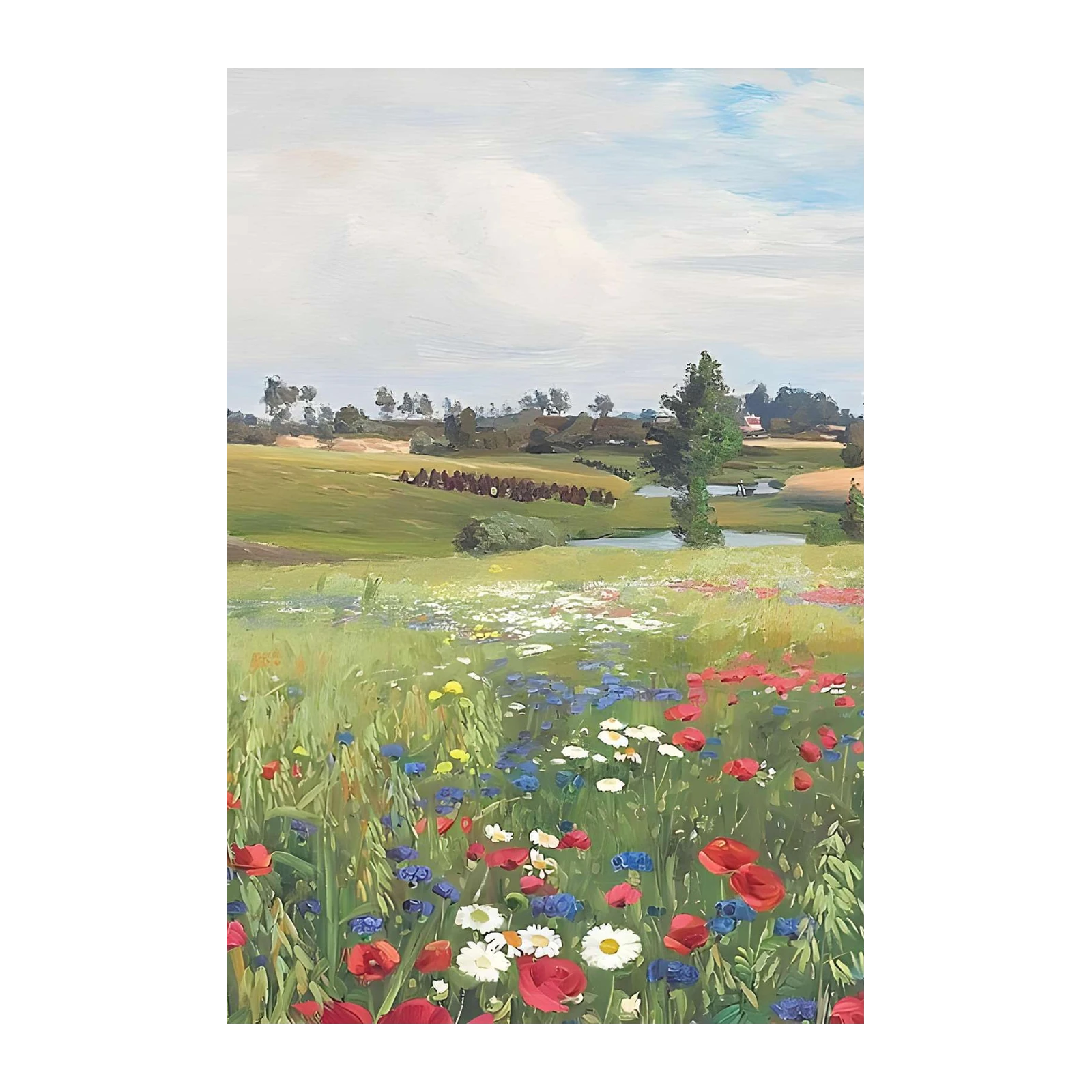 Vibrant Summer Meadow Floral Wall Art