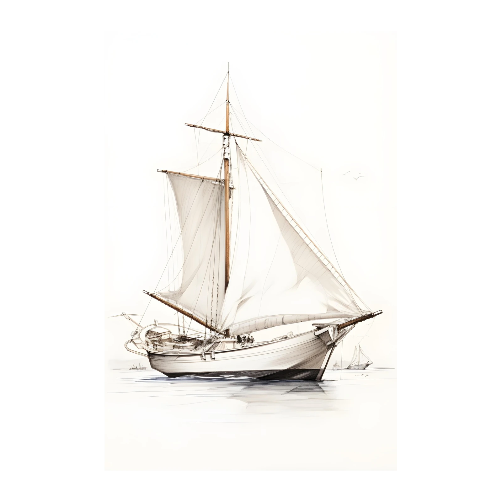 Vintage Sailboat Ocean Voyage Wall Art
