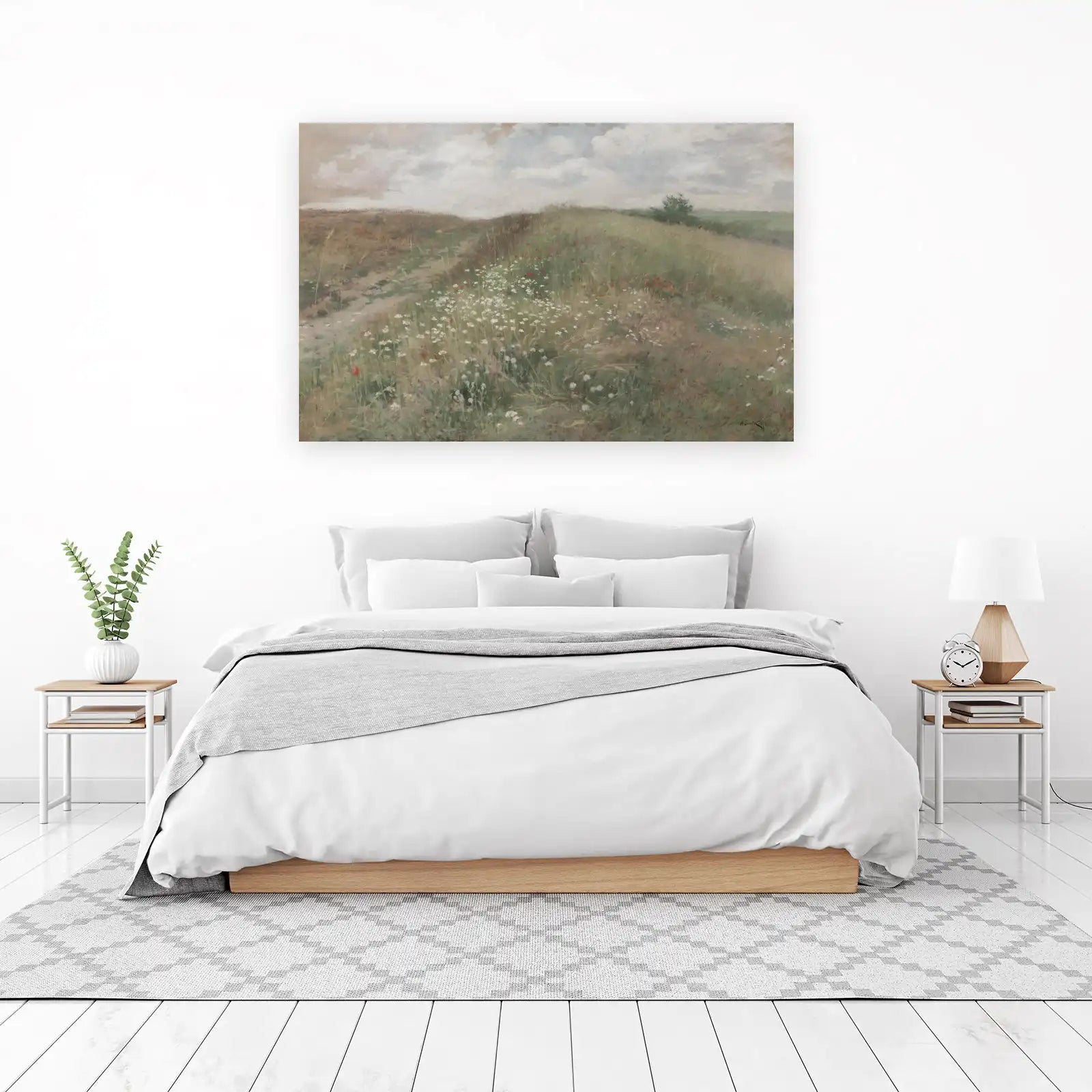 Serene Meadow Wildflowers Landscape Wall Art