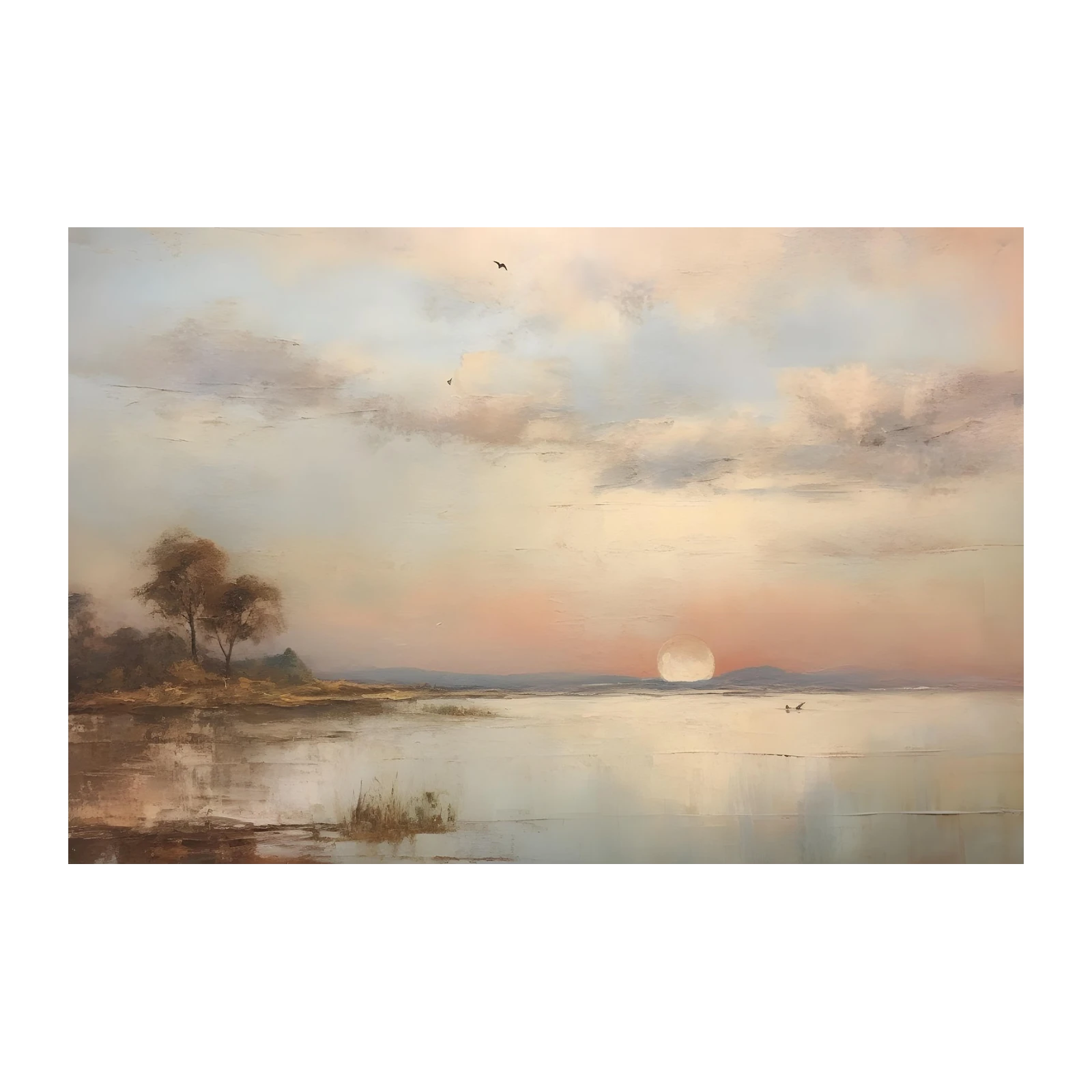 Tranquil Sunset Lake Landscape Wall Art
