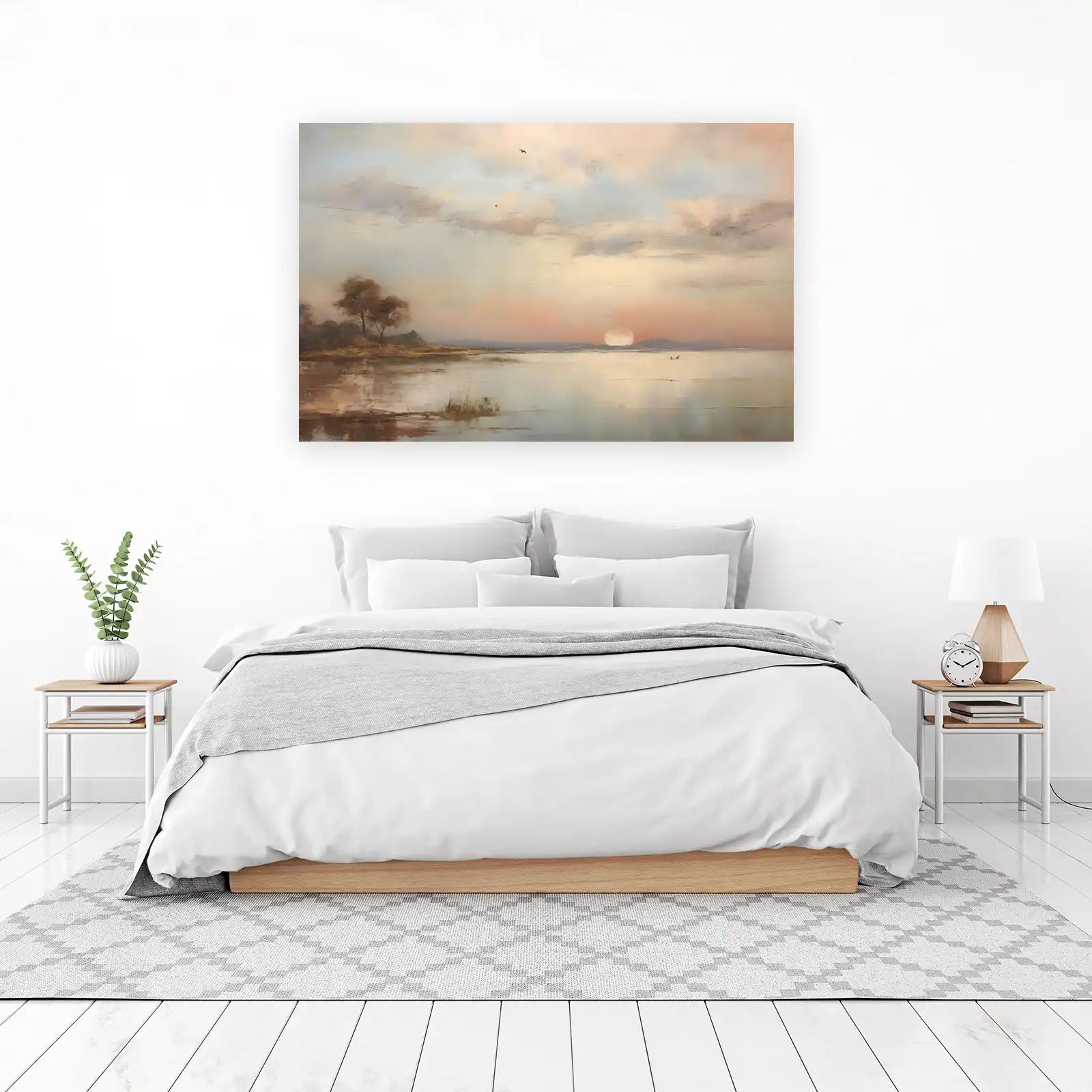 Tranquil Sunset Lake Landscape Wall Art