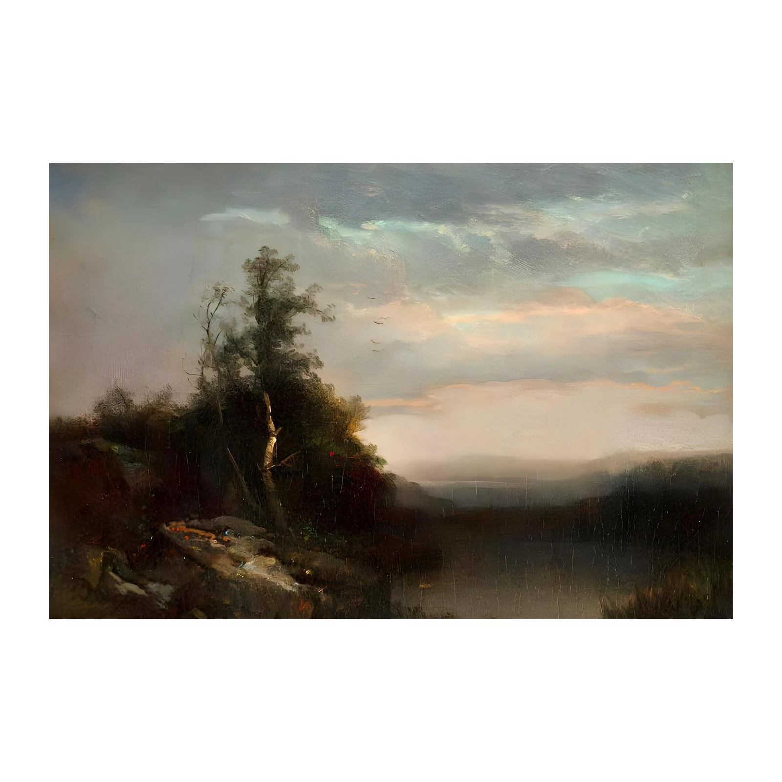 Misty Mountain Landscape Wall Art
