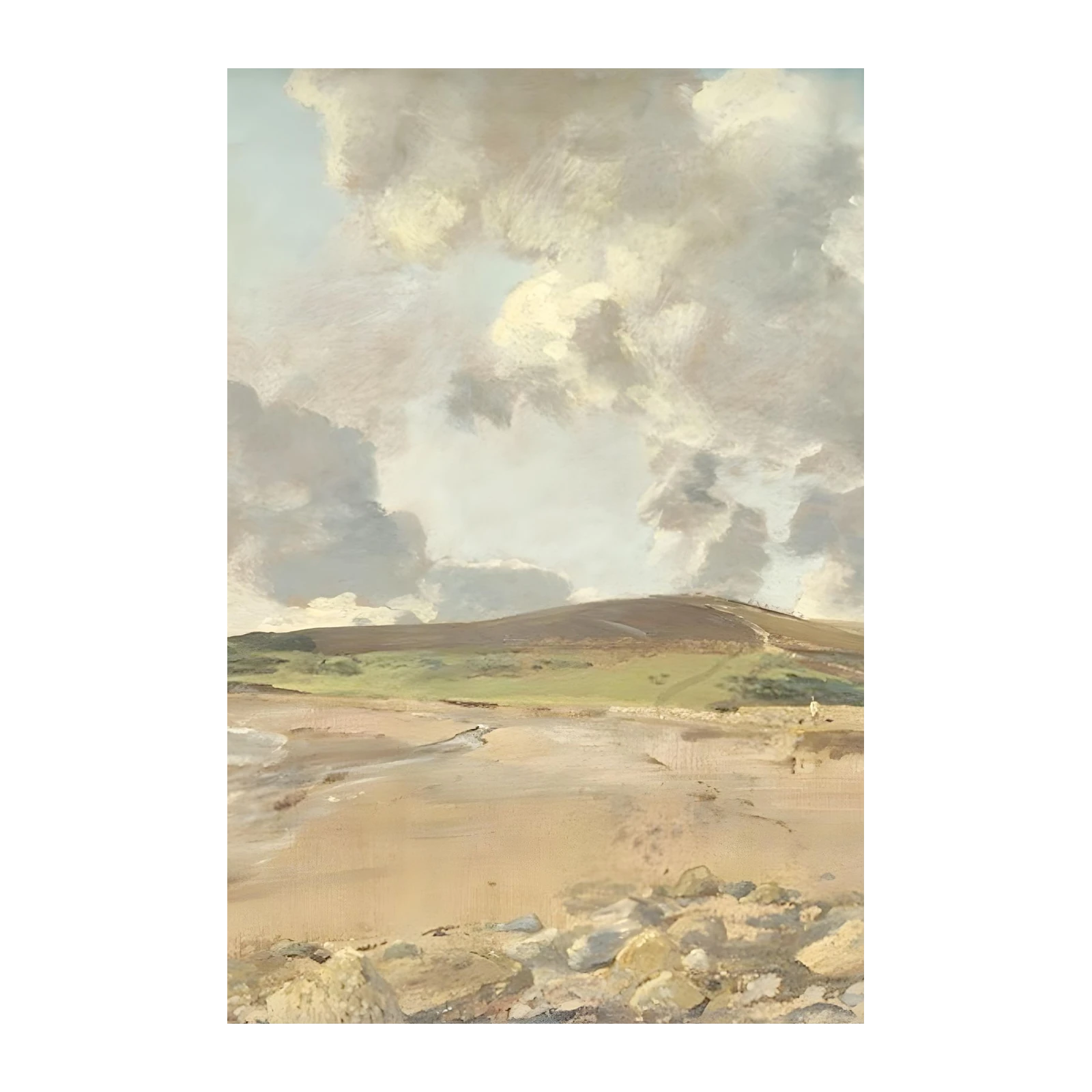 Serene Coastal Landscape Oil Painting Wall Art