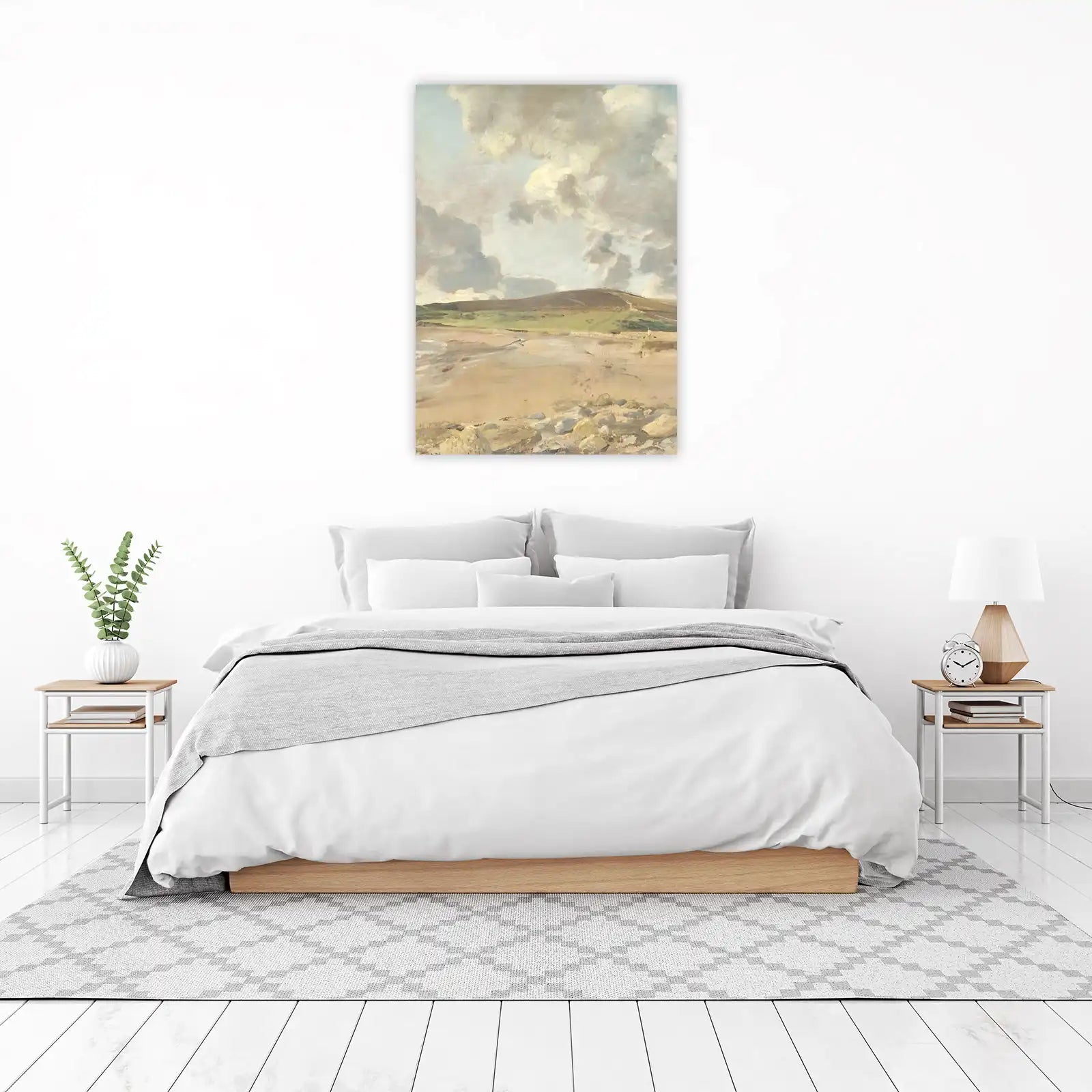 Serene Coastal Landscape Oil Painting Wall Art