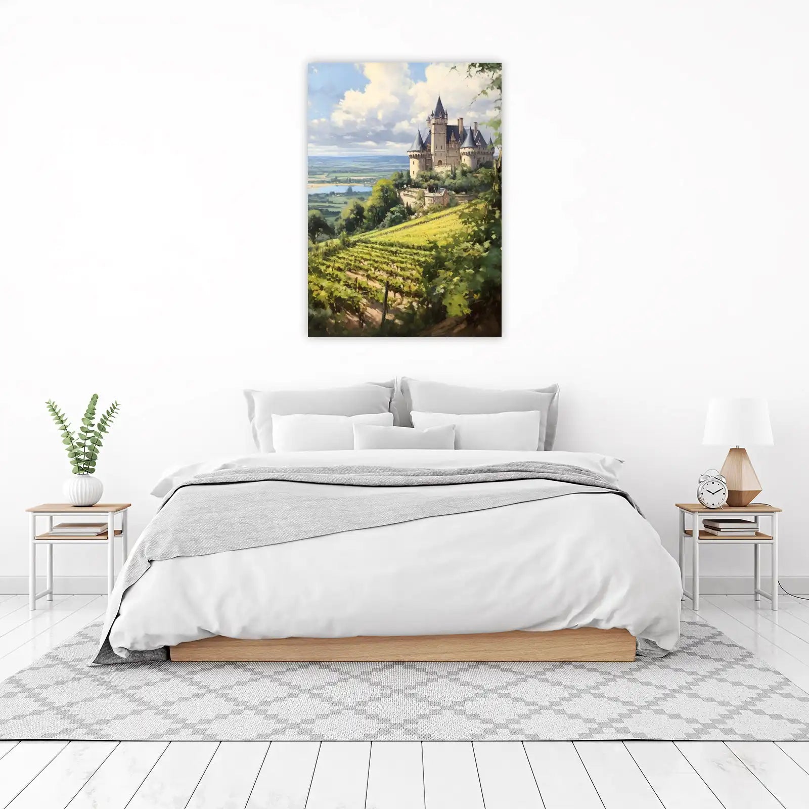 French Chateau & Vineyard Landscape Wall Art