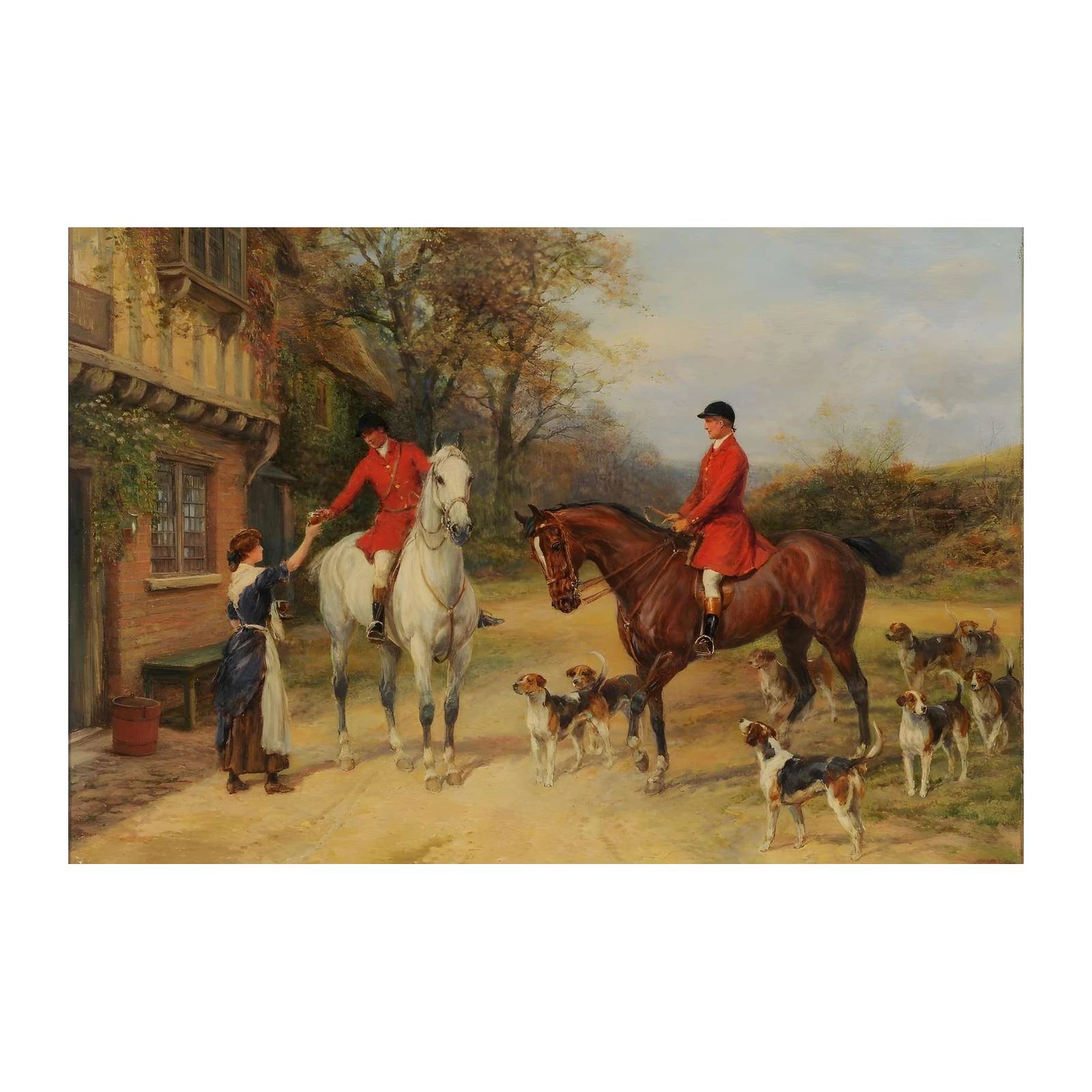 Equestrian Fox Hunt Scene Wall Art