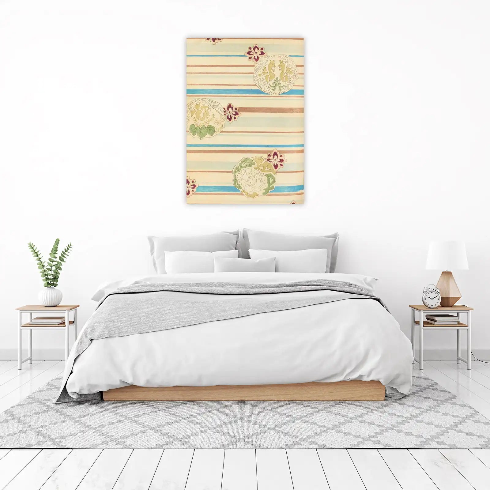 Vintage Asian Phoenix & Floral Wall Art