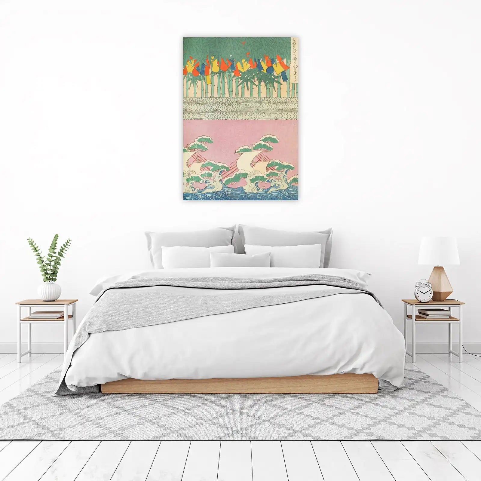 Bamboo & Boats Japanese Art Wall Art