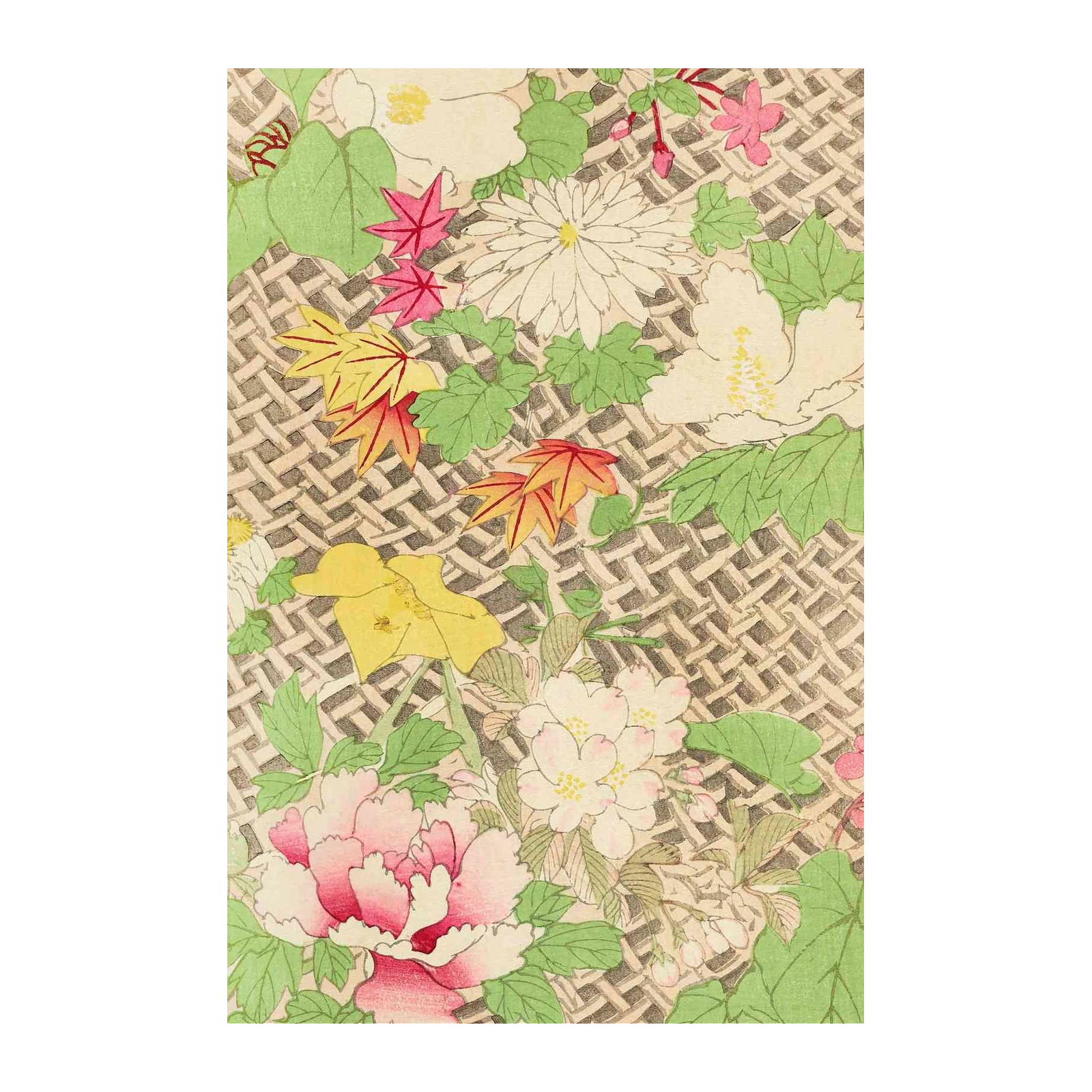 Serene Floral Woven Garden Wall Art
