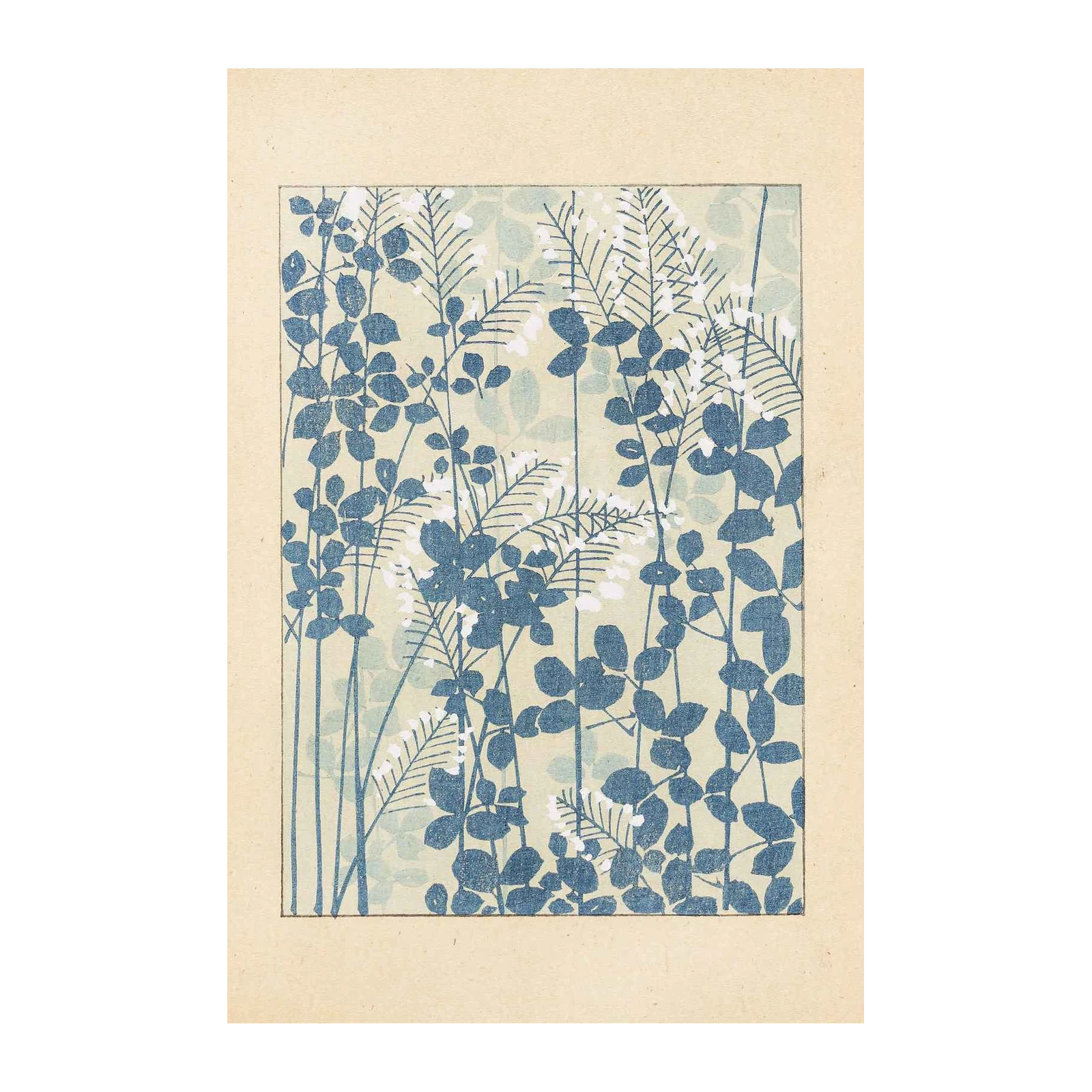 Serene Blue Botanical Garden Wall Art
