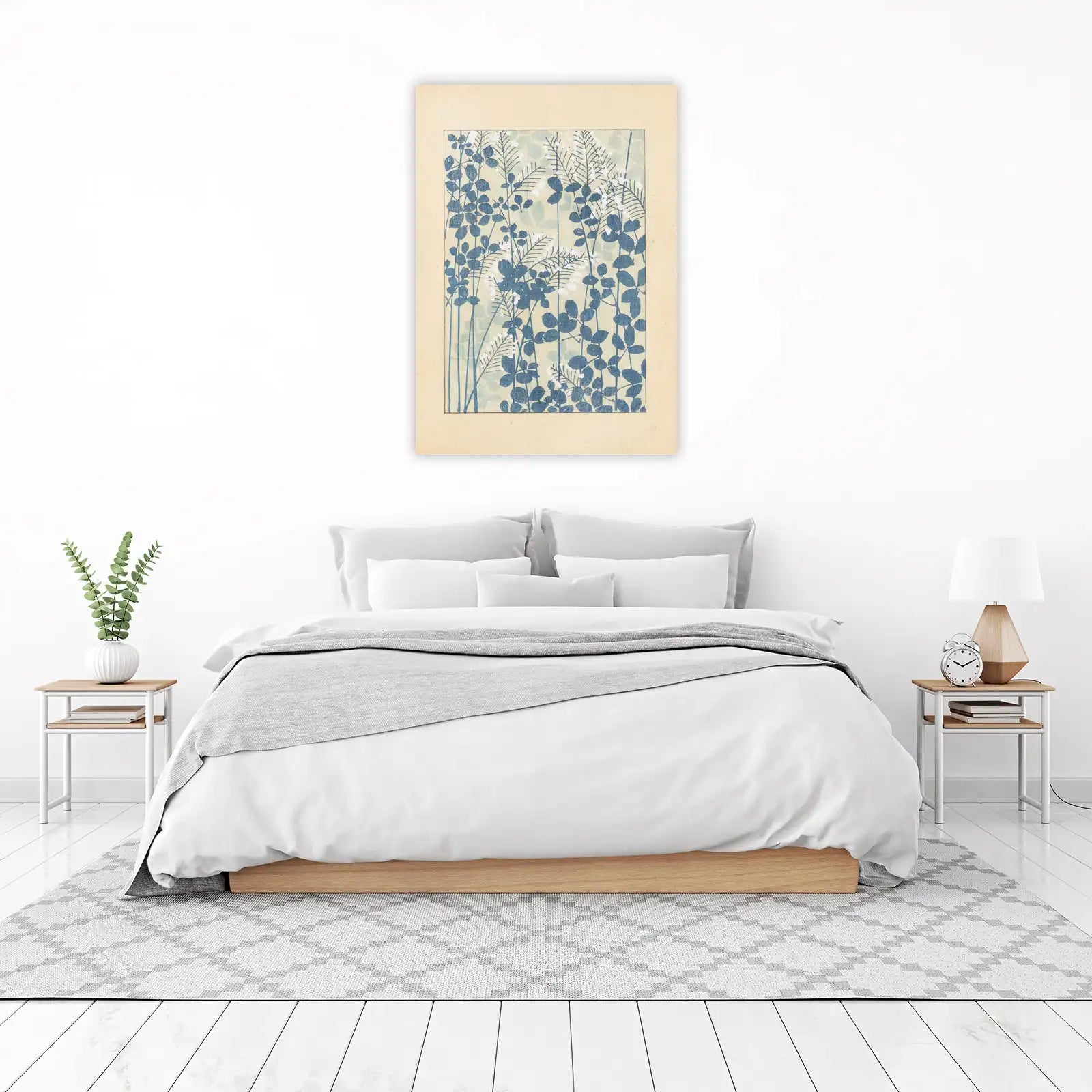 Serene Blue Botanical Garden Wall Art