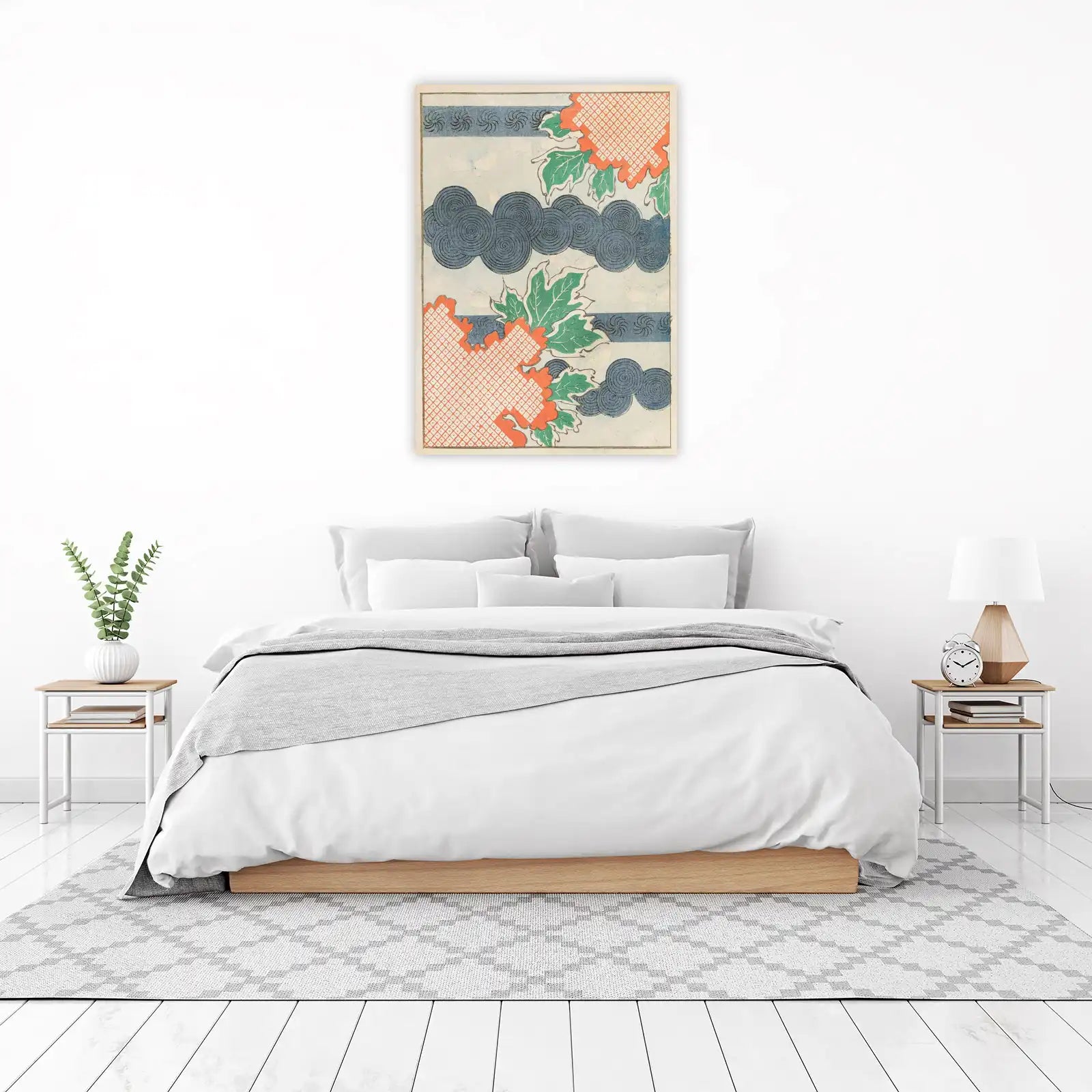 Japanese Floral & Cloud Wall Art