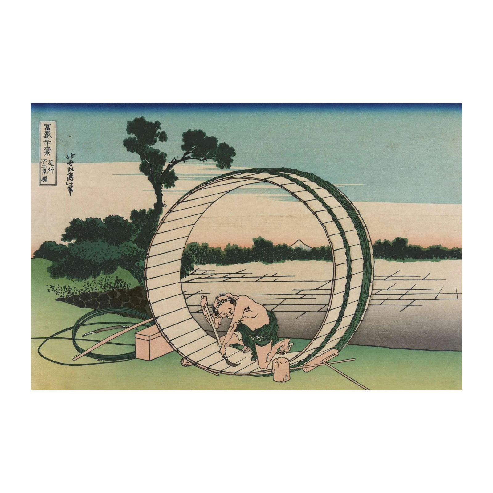 Japanese Landscape Water Wheel Wall Art
