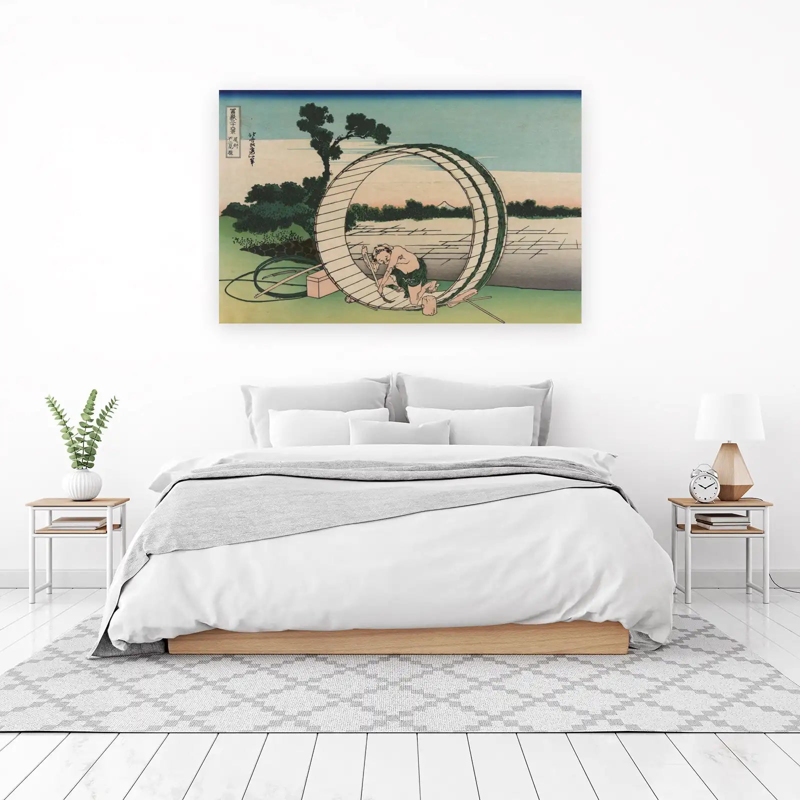 Japanese Landscape Water Wheel Wall Art