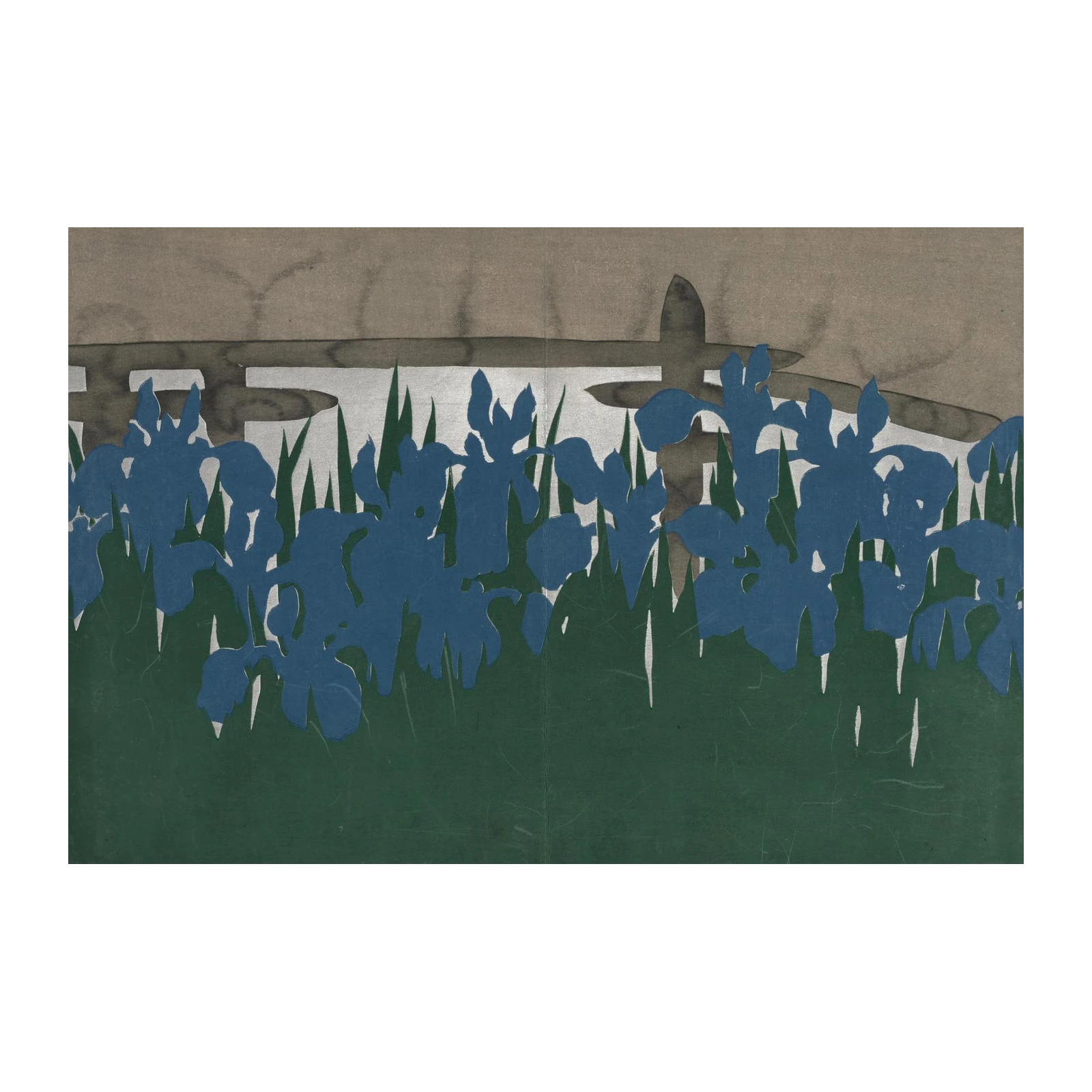 Serene Blue Irises Garden Wall Art