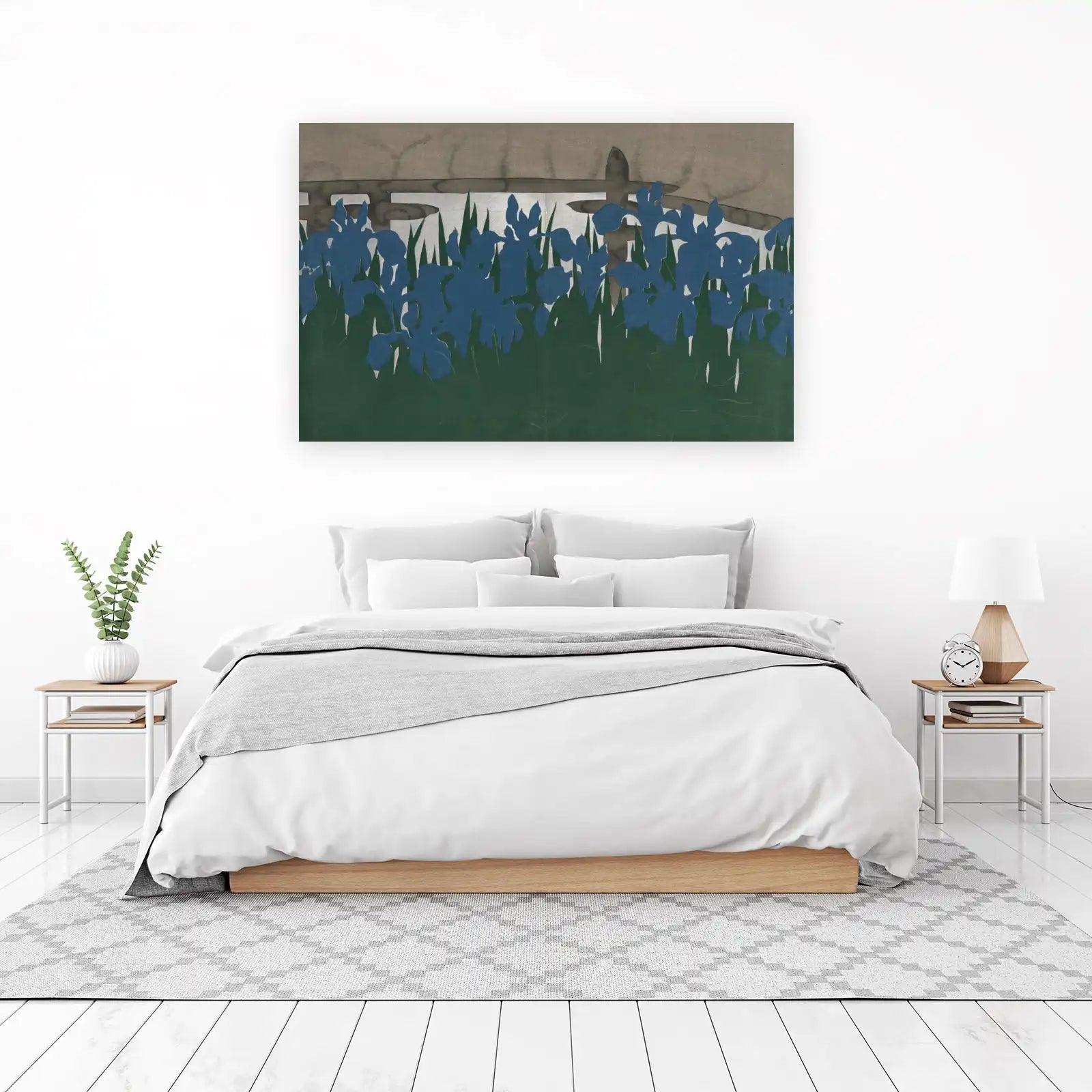 Serene Blue Irises Garden Wall Art