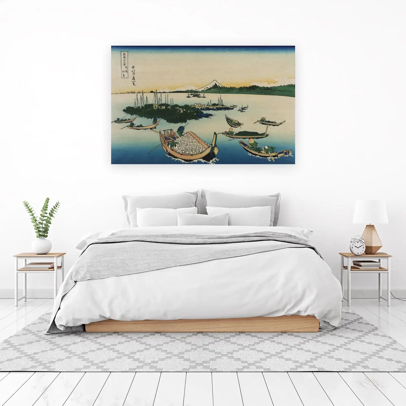Mount Fuji River Scene Wall Art