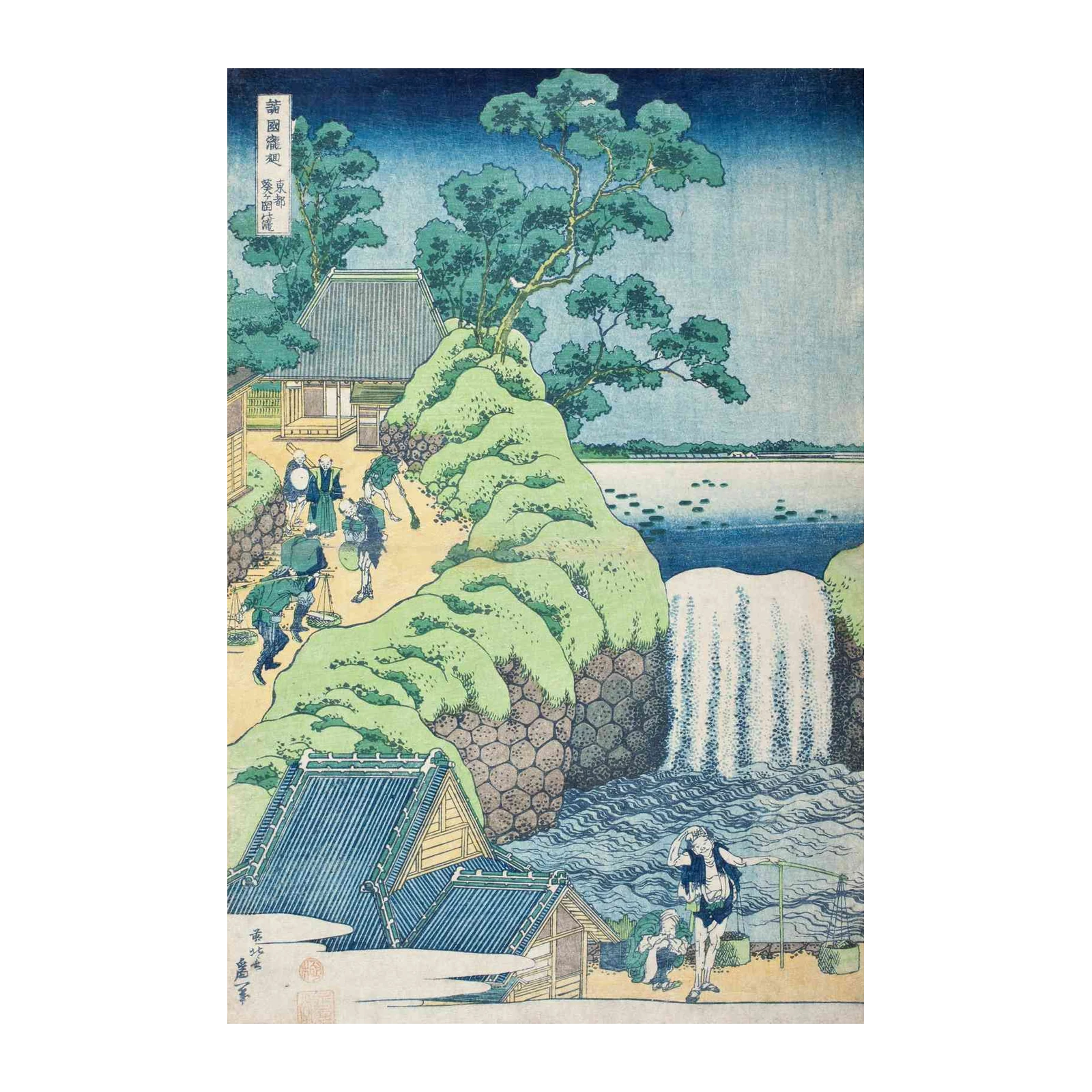 Tranquil Waterfall Japanese Landscape Wall Art