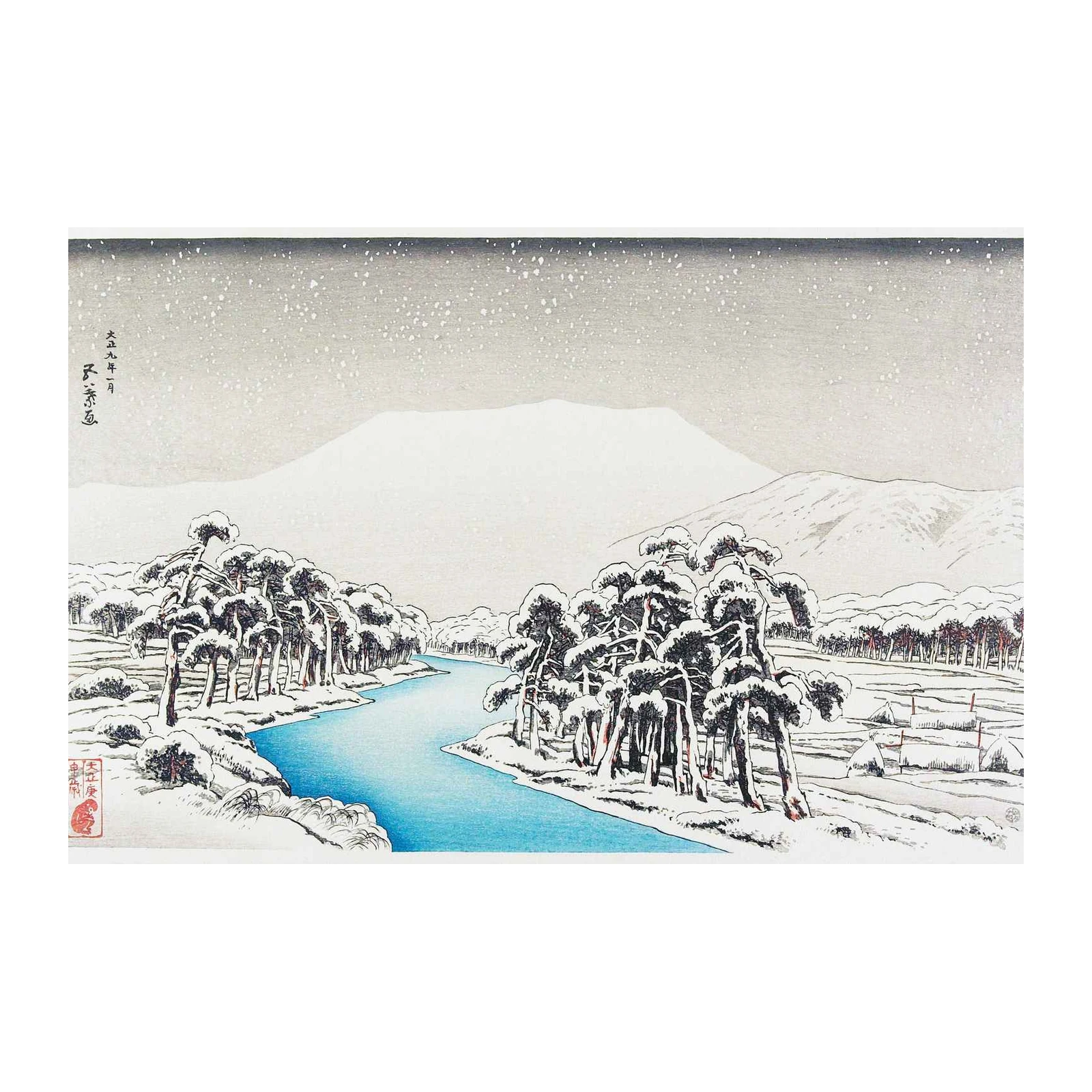 Serene Snowscape Mt Fuji Wall Art